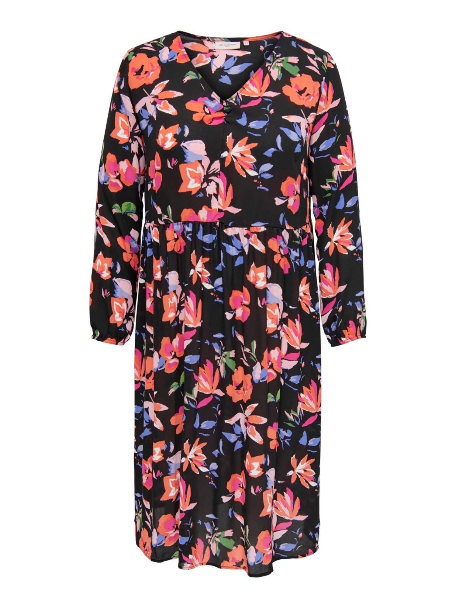 ONLY Carmakoma Vestido 'Life'  verde / laranja / preto