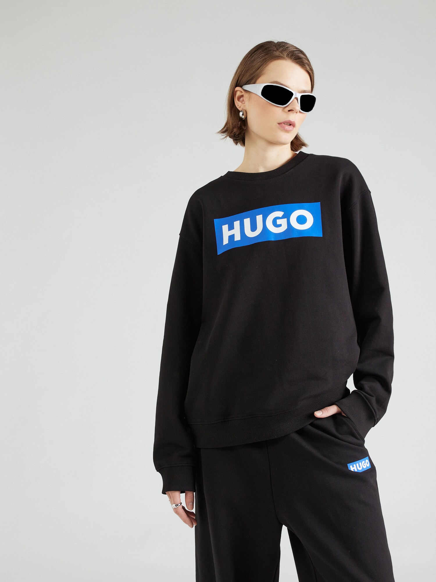 HUGO Tréning póló 'Classic'  égkék / fekete / fehér termék 2. képe