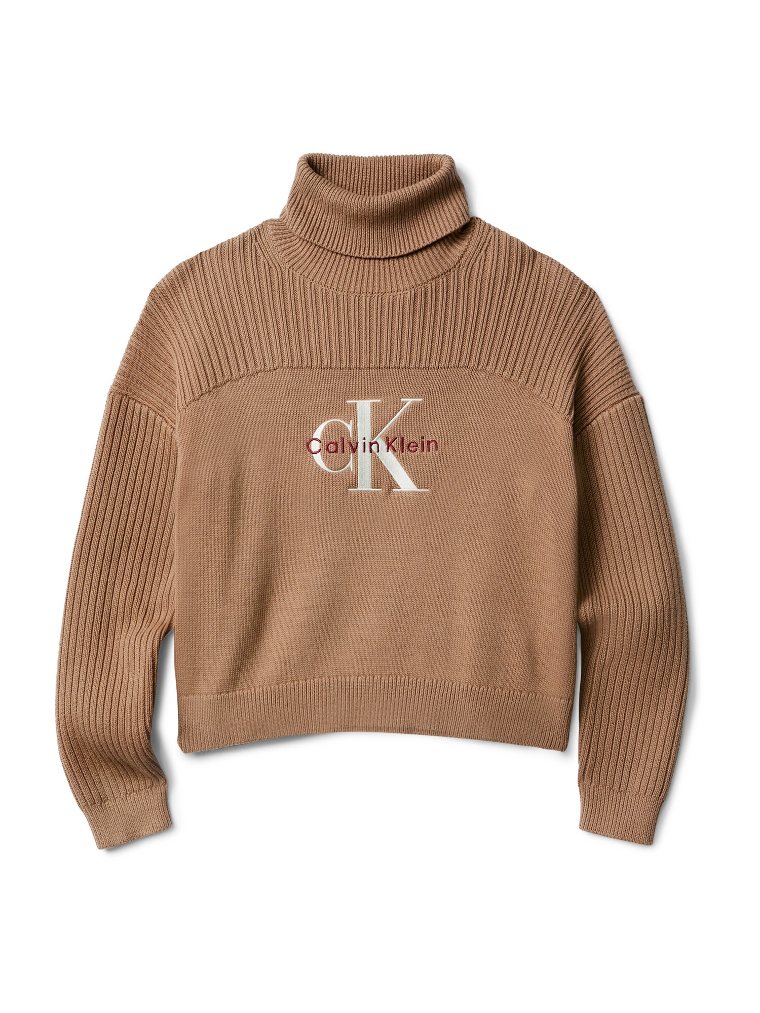 Calvin Klein Jeans Pulóver  barna / piros / fehér akciós termékkép 1