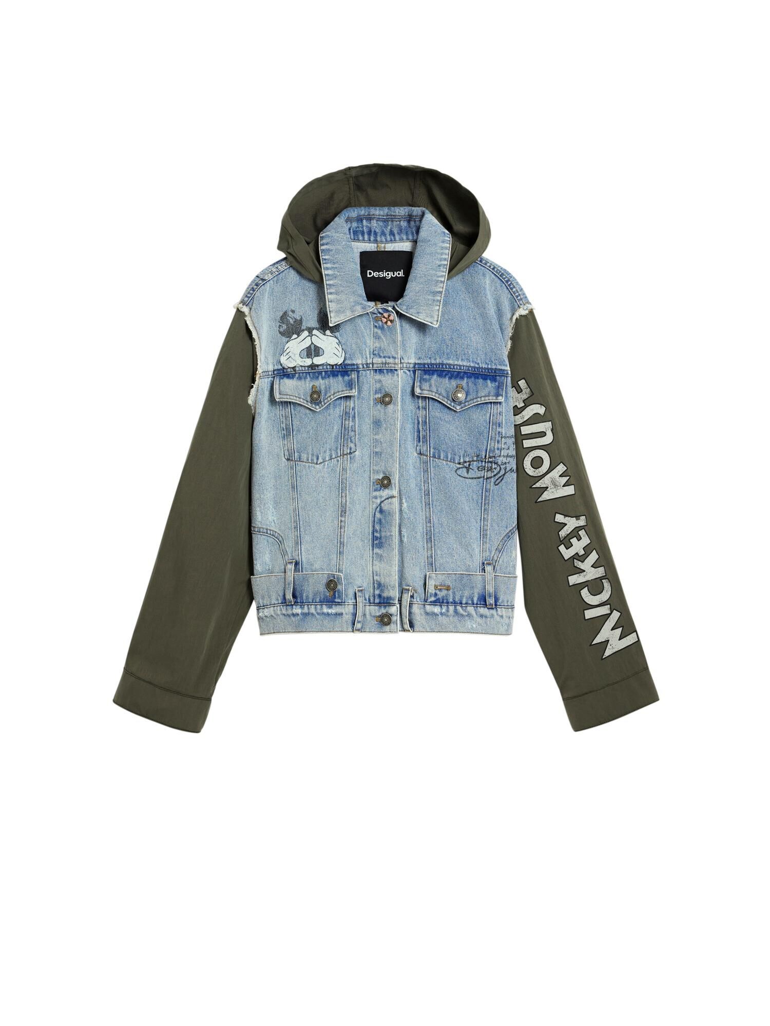 Desigual Geacă de primăvară-toamnă Mickey Mouse  albastru / oliv / alb