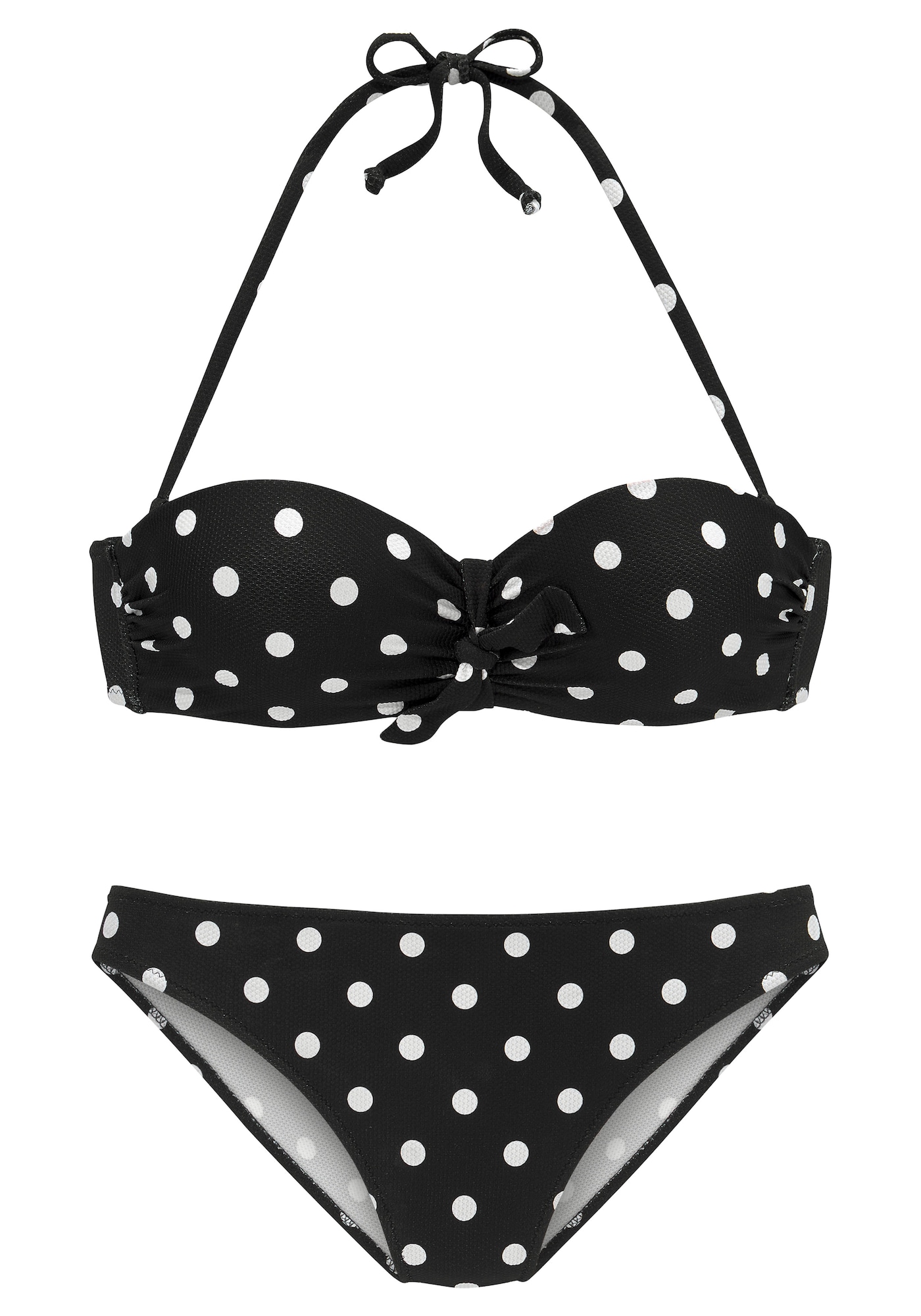 LASCANA Costum de baie două piese  negru / alb