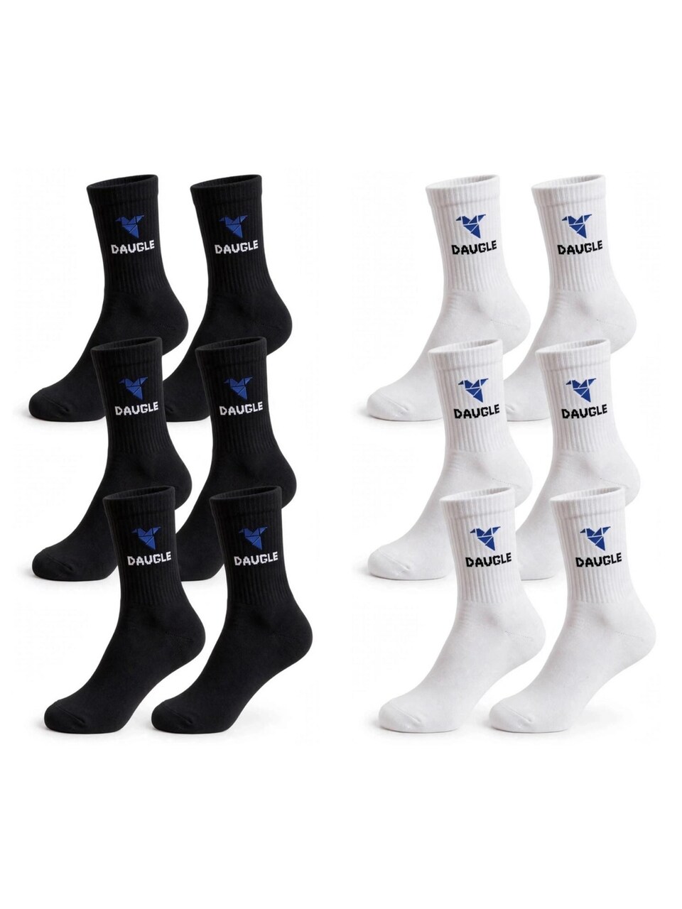 Sportsockor 'Daugle Sport Socks (Black, White) Blue Logo'