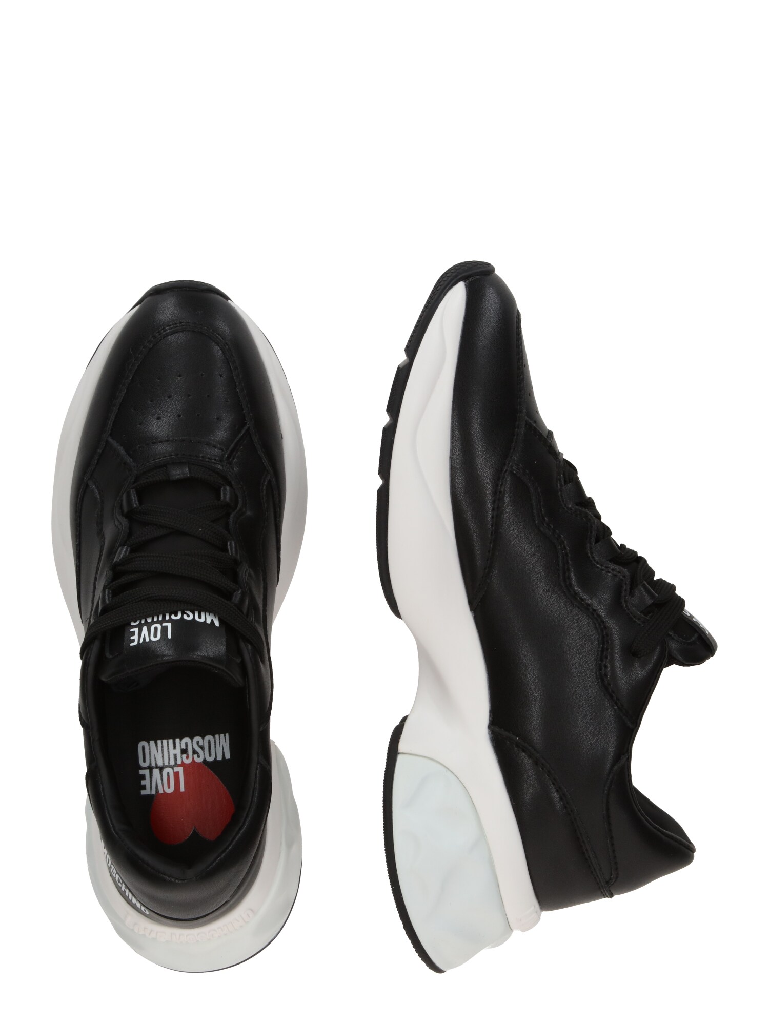 Love Moschino Rövid szárú sportcipők 'CRYSTAL 60'  fekete / fehér termék 2. képe