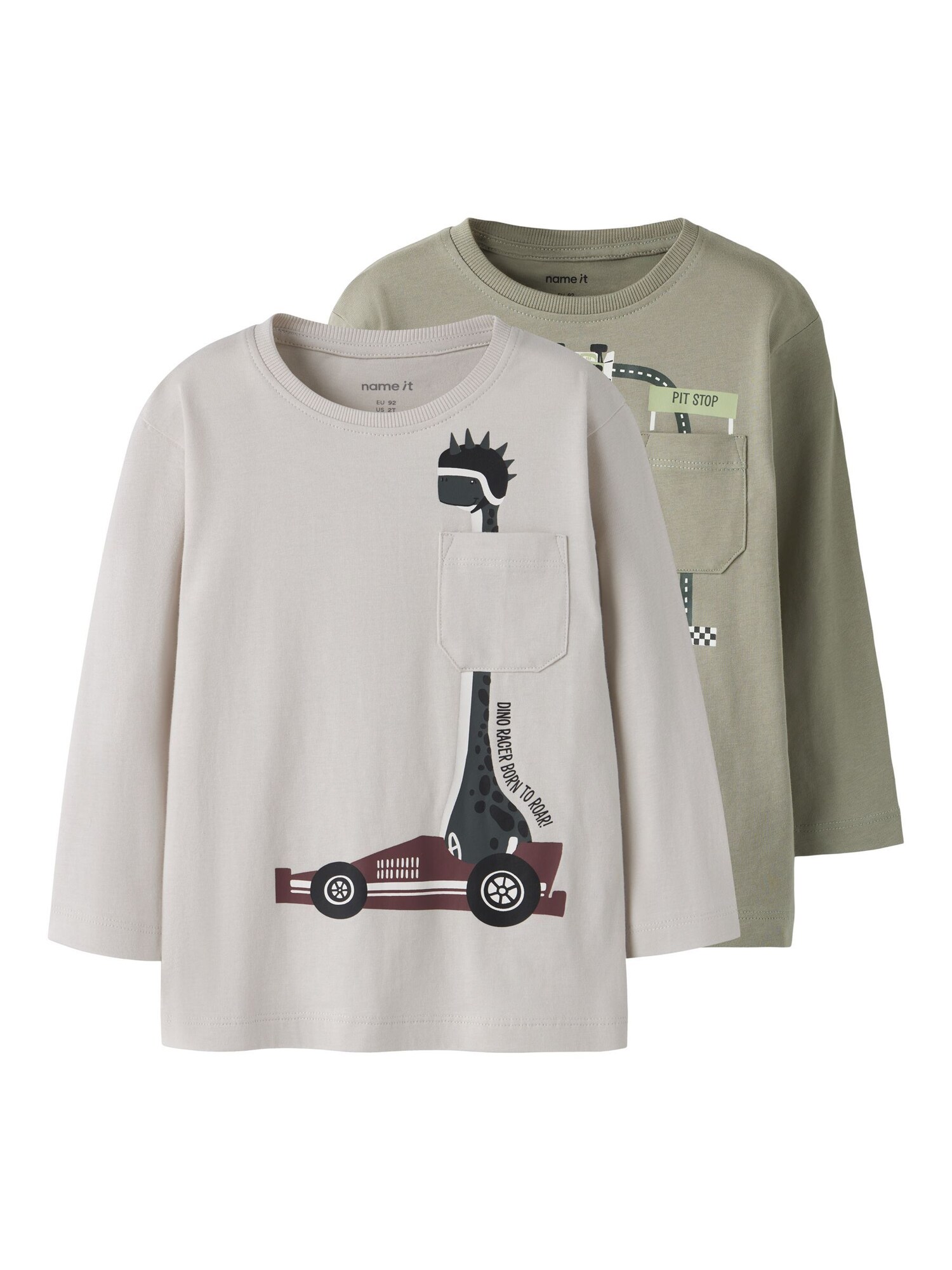 NAME IT Tricou 'NMMVilian'  gri deschis / oliv / roșu burgundy / alb