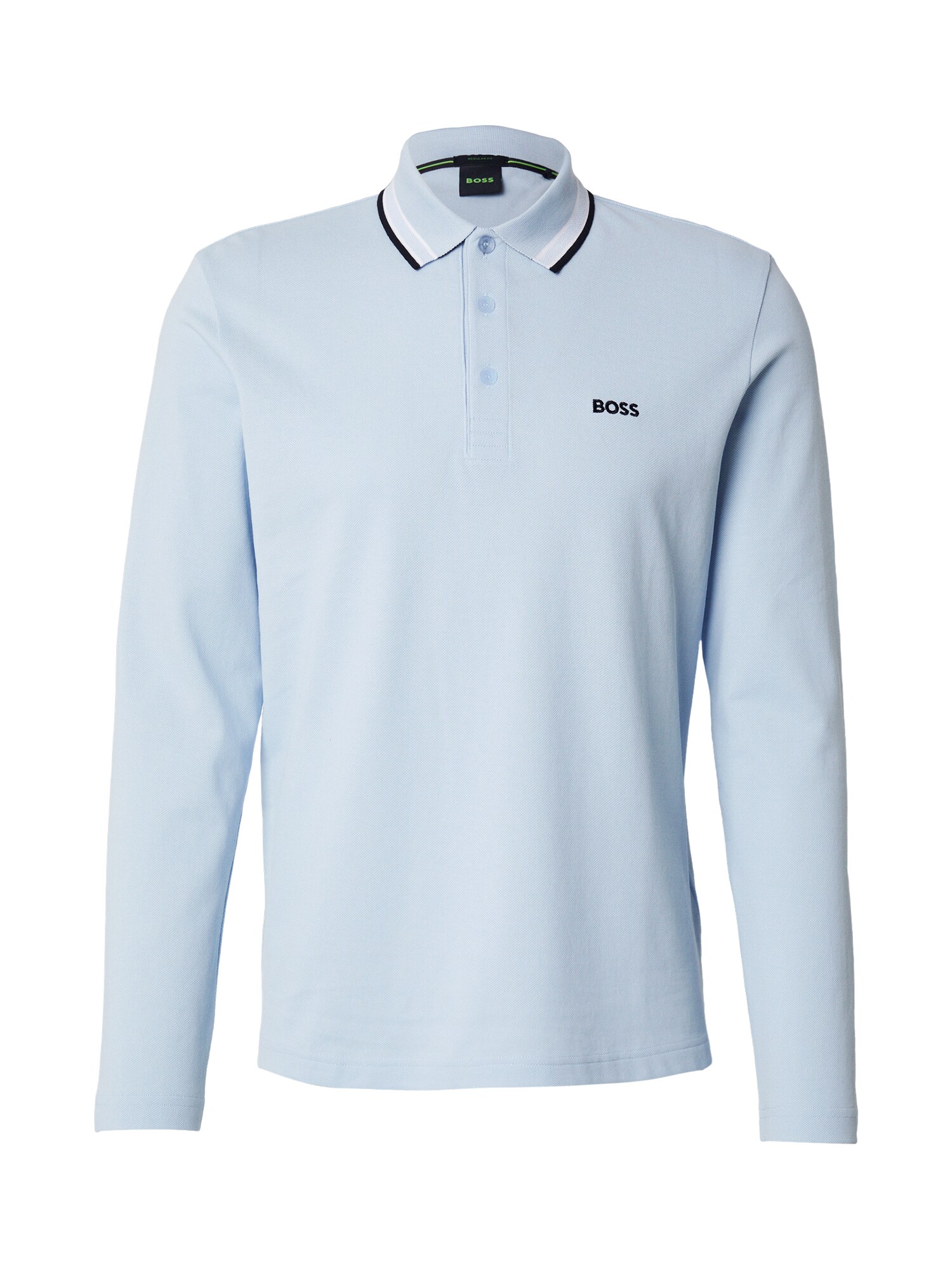 BOSS Tricou Plisy  albastru deschis / negru / alb