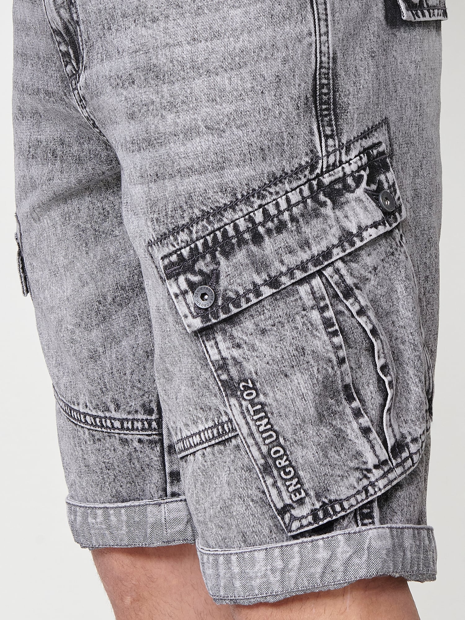 KOROSHI Rifľové kapsáče sivý denim (obrázok 6)
