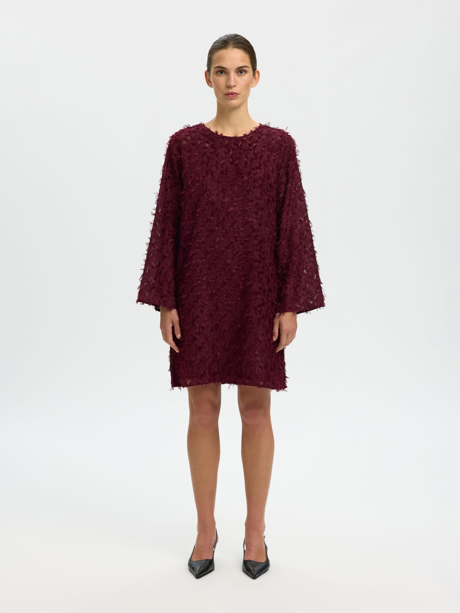 SELECTED Vestido  rojo vino