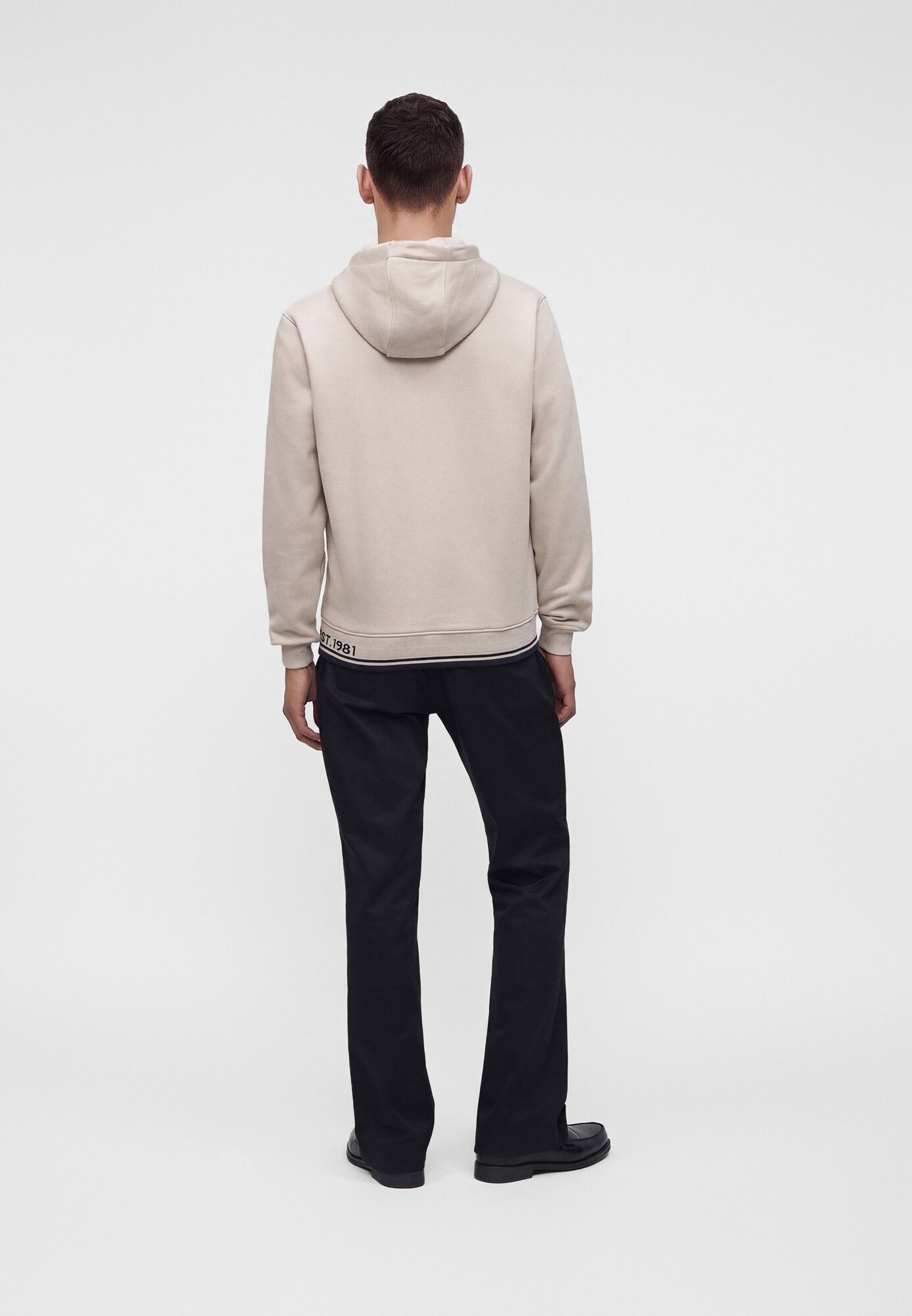 GUESS Sudadera con cremallera  beige / negro – imagen 3