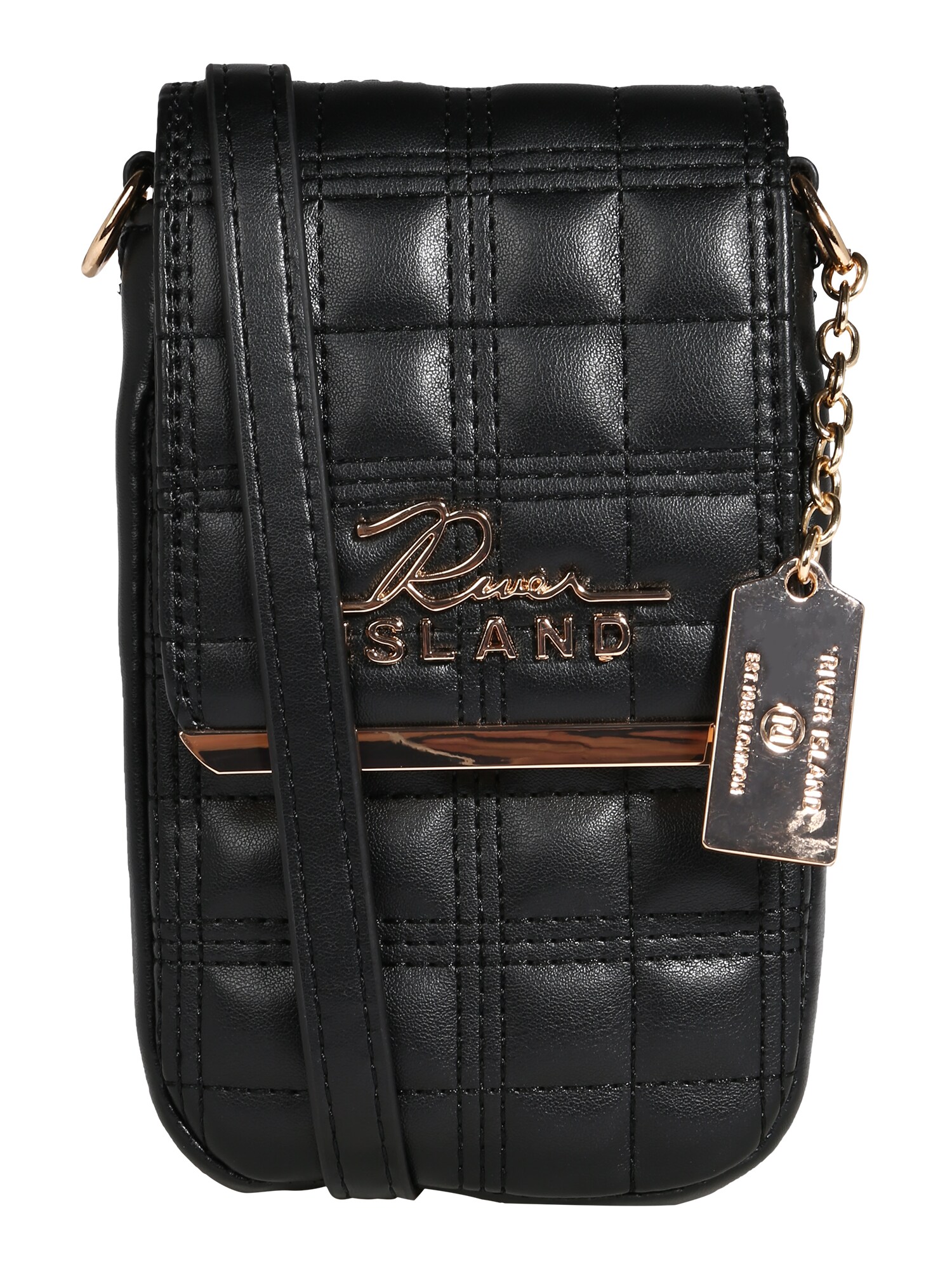 River Island Rankinė su ilgu dirželiu  juoda / auksas