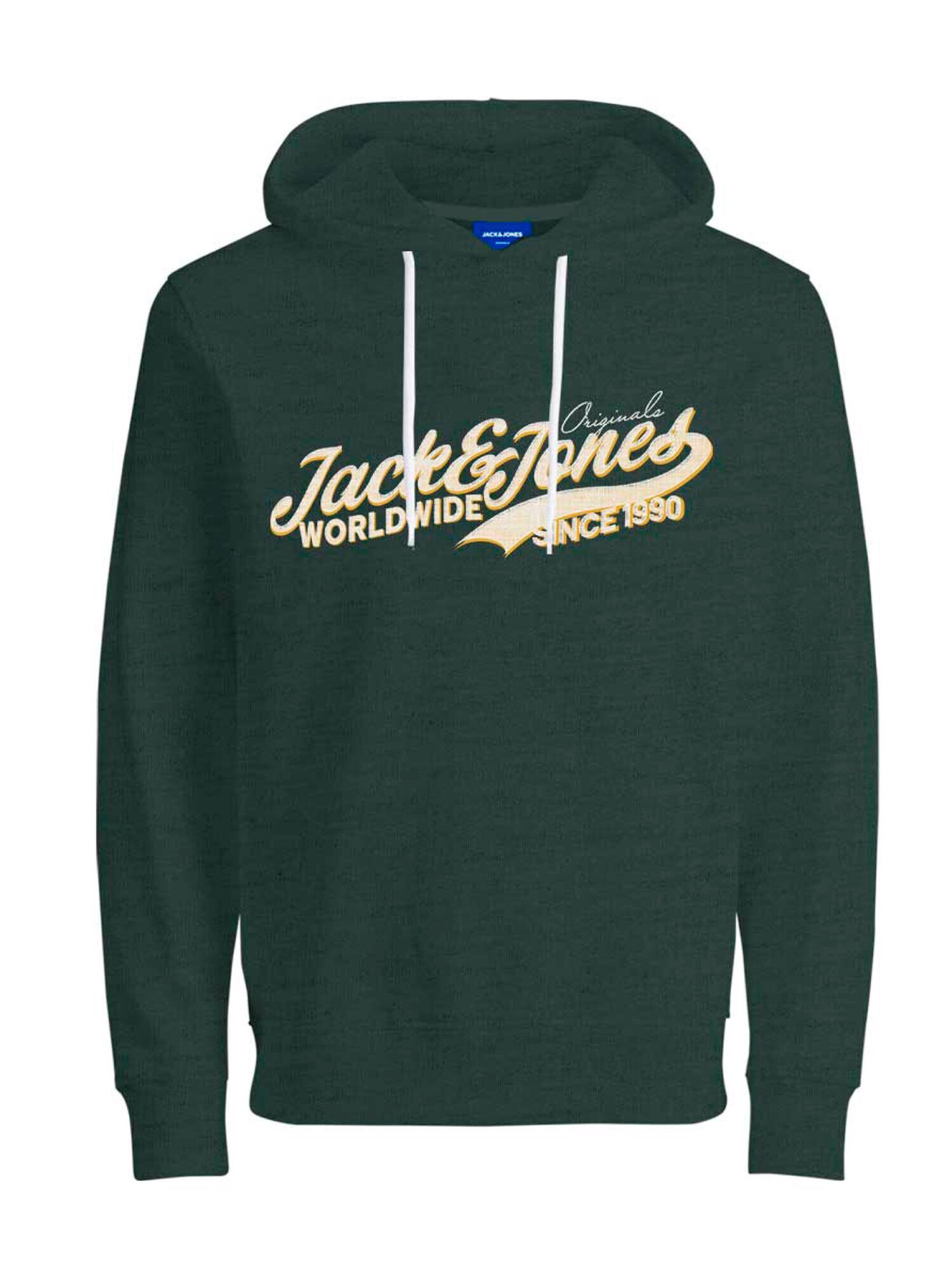 JACK & JONES Mikina 'Mel' žltá / zelená / biela