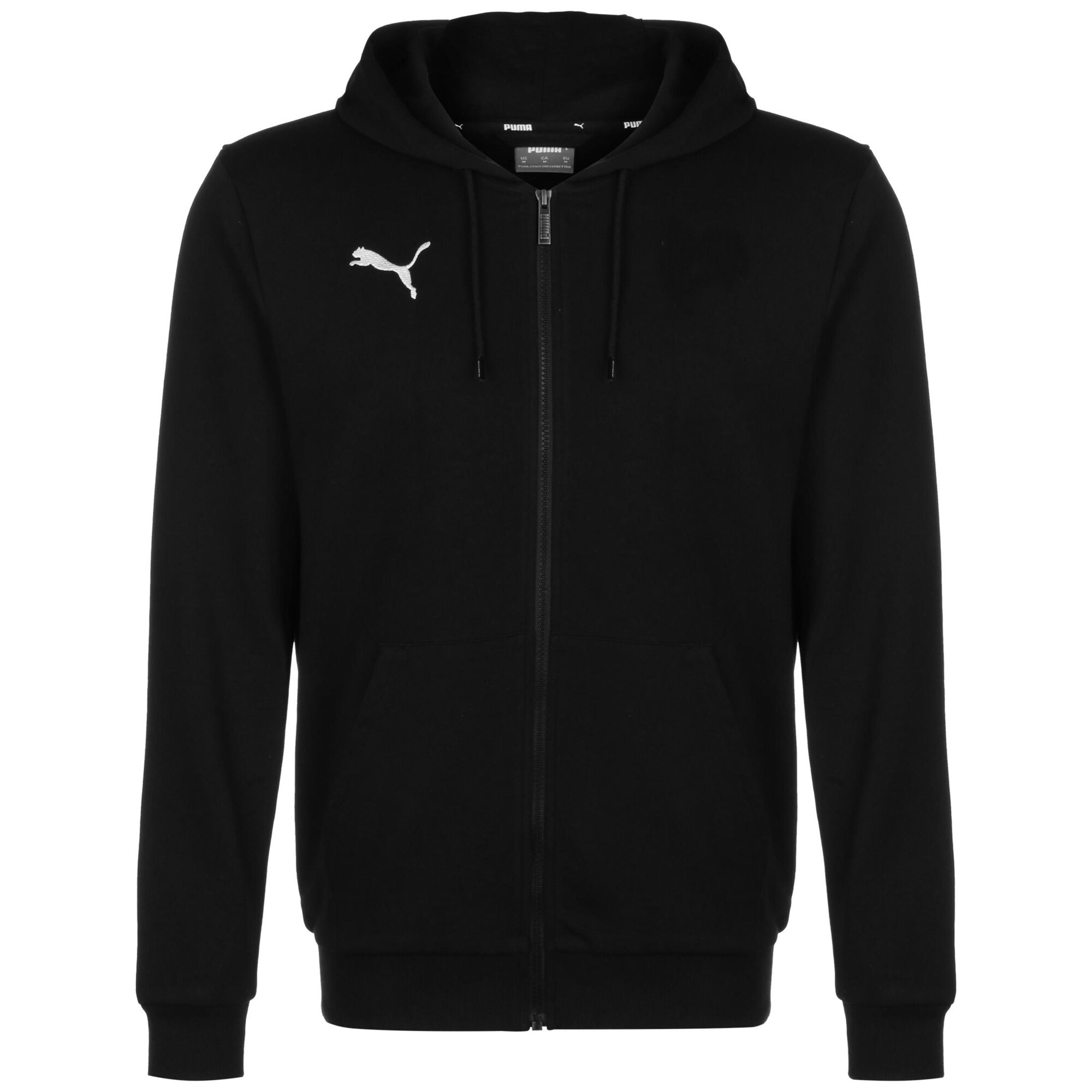 PUMA Športová mikina so zipsom 'Team Goal 23'  čierna / biela