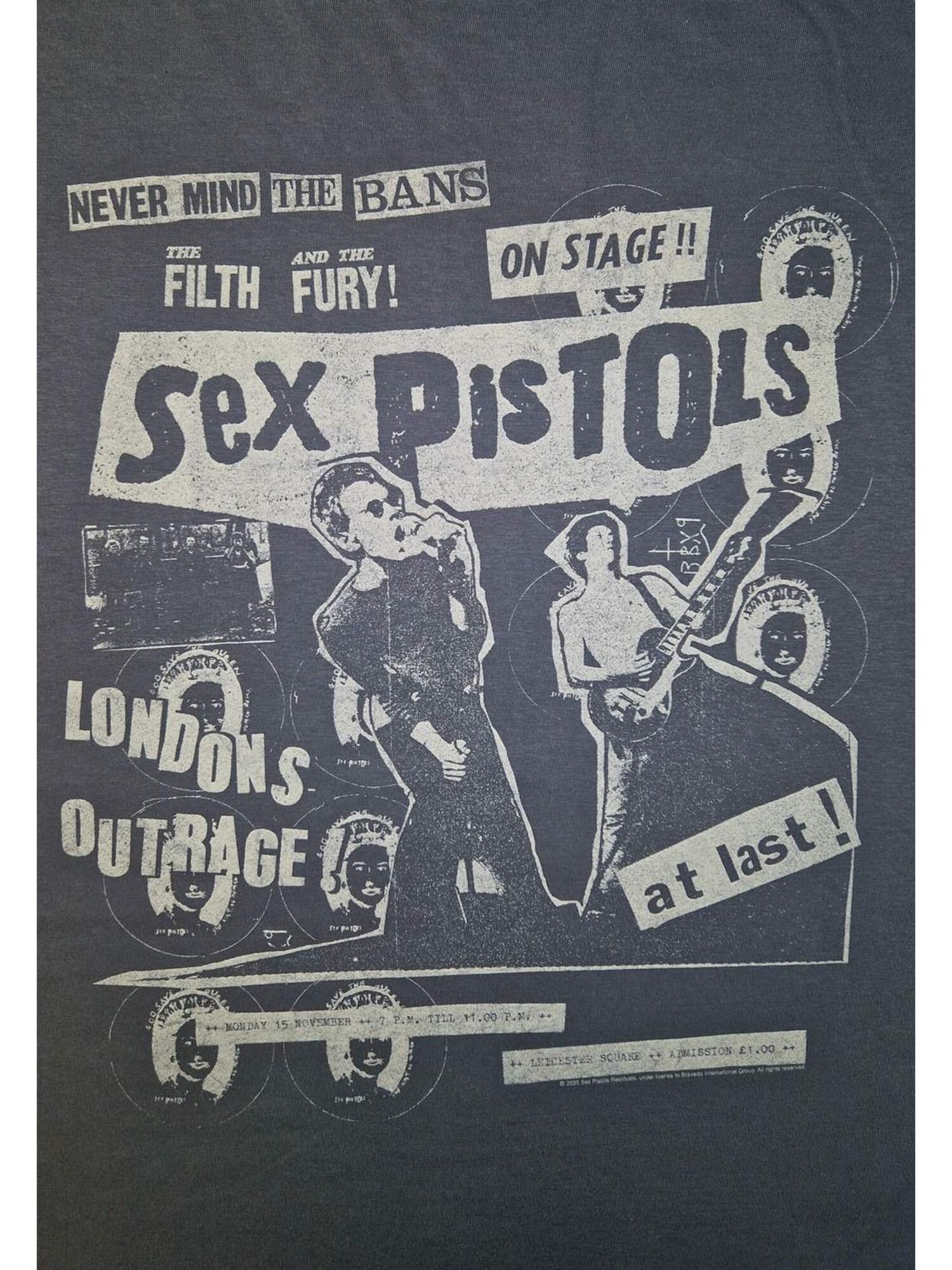 Sex Pistols Camiseta 'Sex Pistols On Stage T-Shirt'  gris – imagen 3