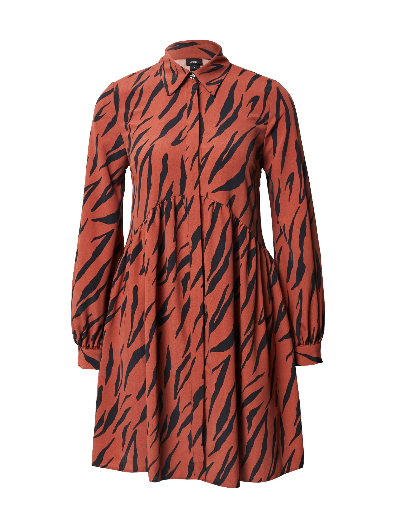River Island Košeľové šaty 'Lisa'  hrdzavo červená / čierna