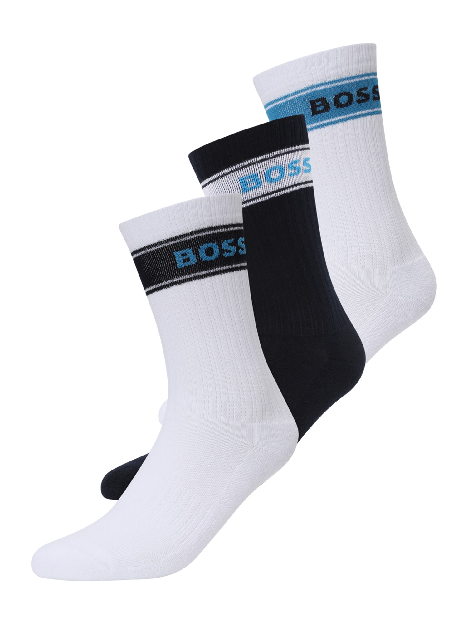 BOSS Șosete  azur / negru / alb