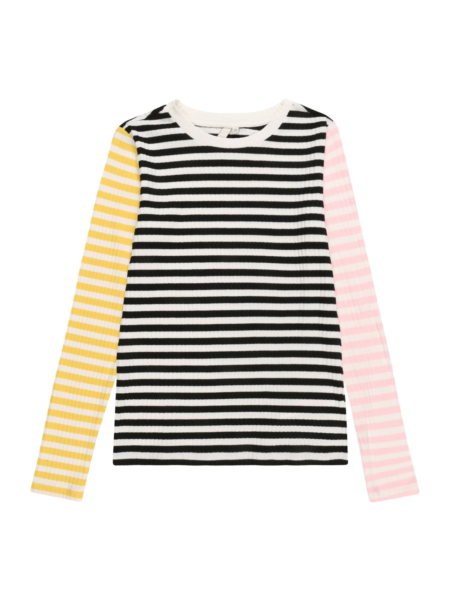 Little Pieces Marškinėliai 'Elly' juoda / balta / geltona / rožių spalva