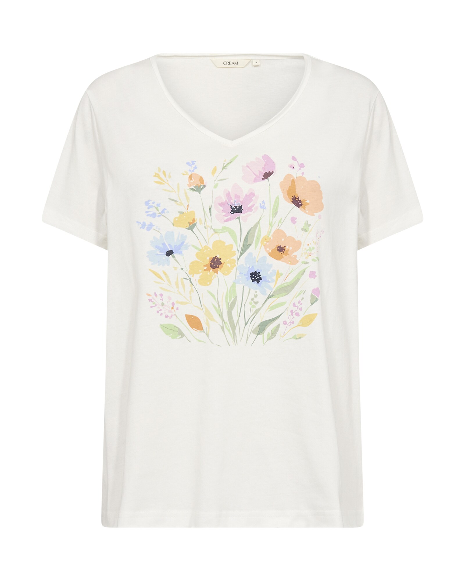 Cream Tricou Elvika  albastru deschis / mov lavandă / portocaliu pastel / alb