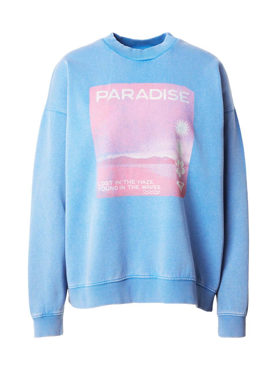 Sweatshirt himmelsblå / hallon / gammalrosa