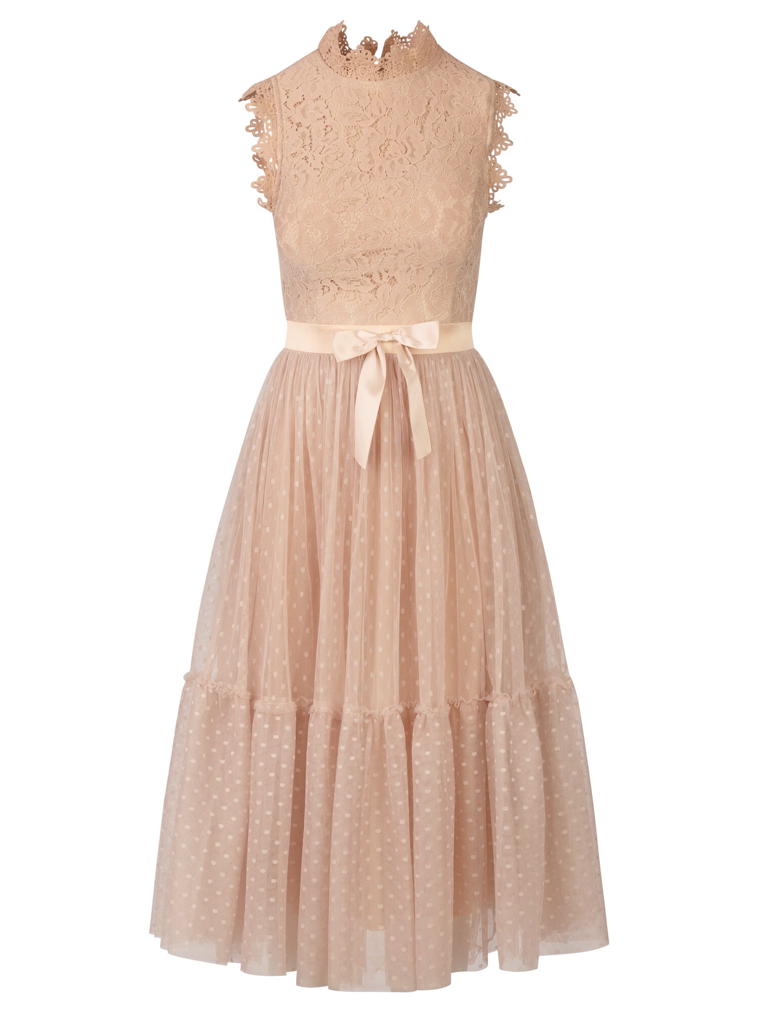 Apart APART Spitzenkleid mit Tüllrock unterlegt mit Satin rosé