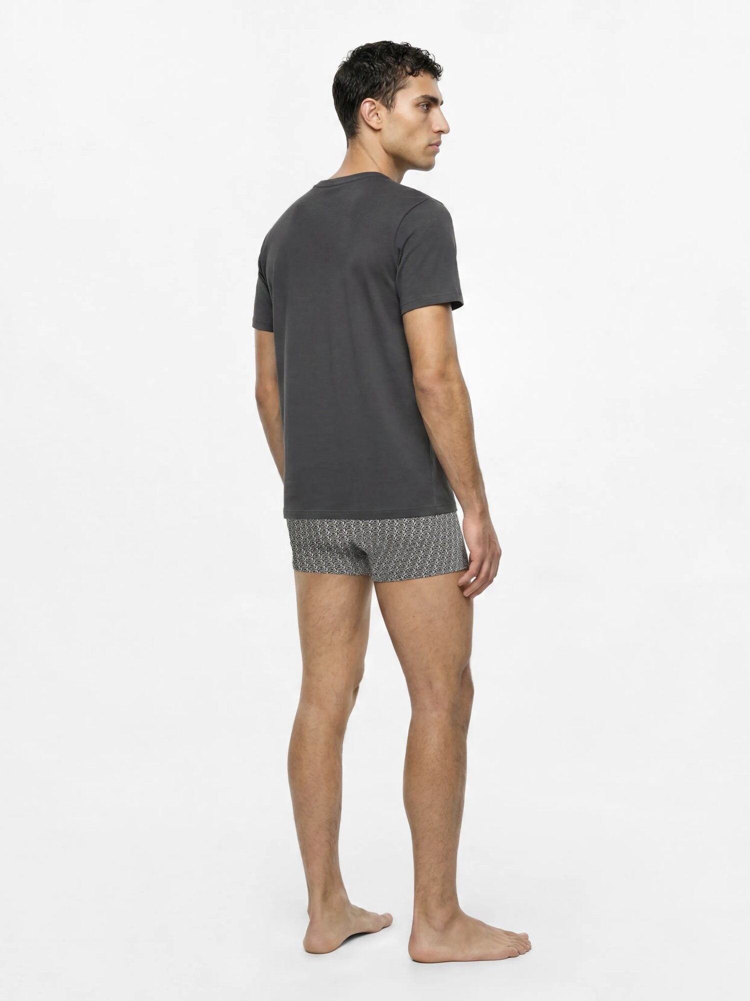 Karl Lagerfeld Pijama corto 'Ikon'  gris oscuro / blanco – imagen 4