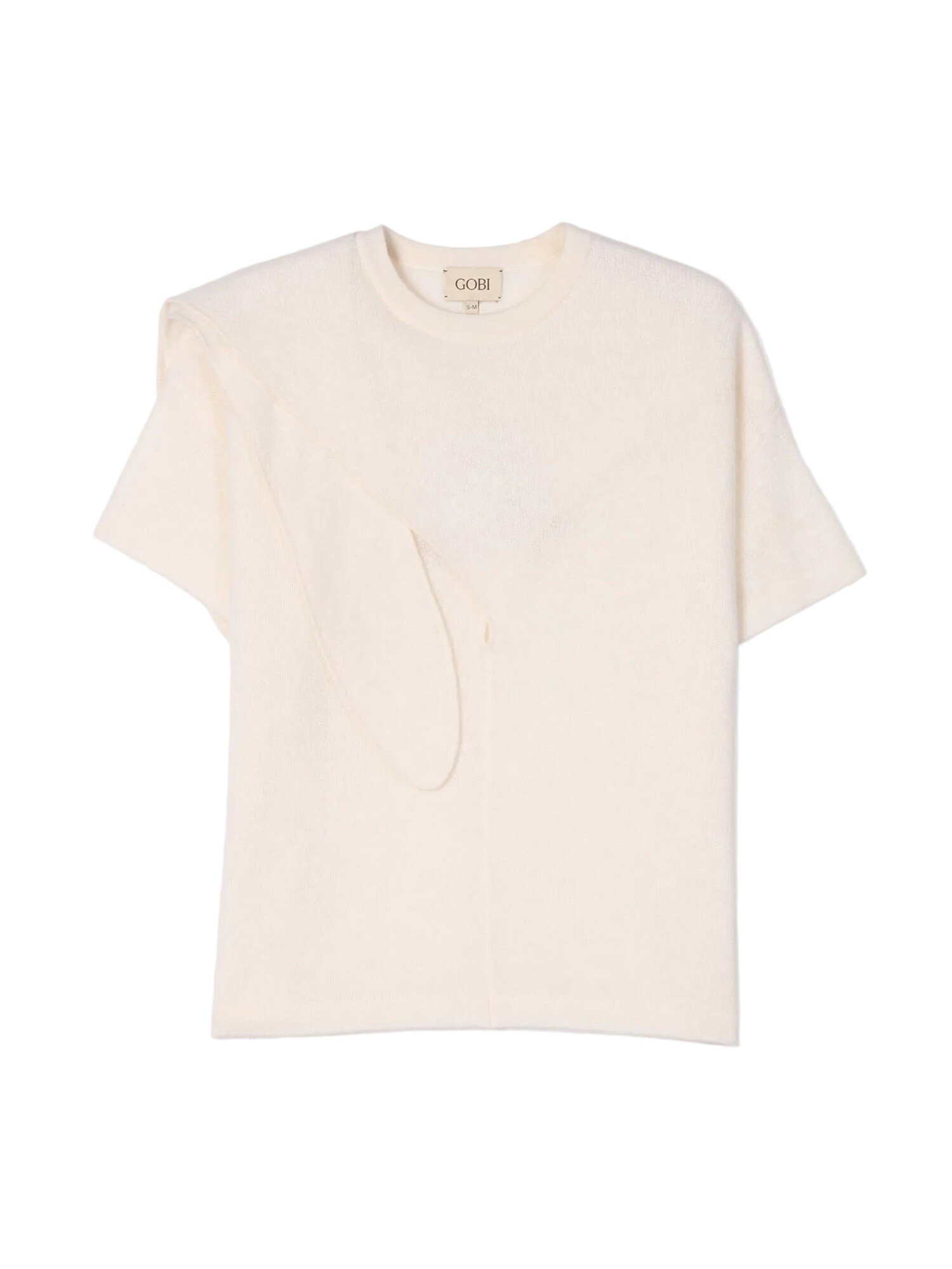 GOBI Cashmere Jersey 'Bow-Tie Cashmere T-shirt'  blanco