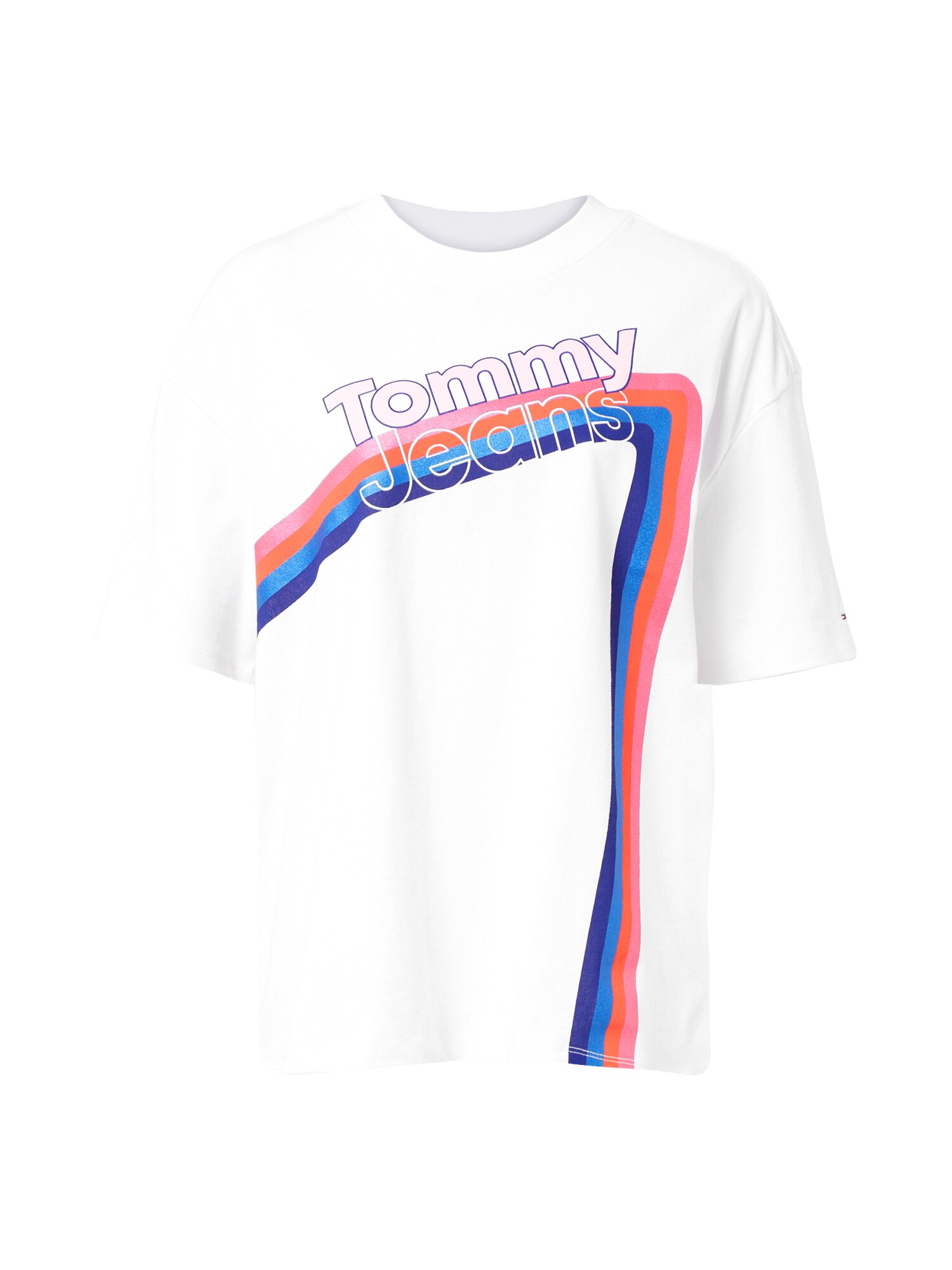 Tommy Jeans Marškinėliai  balta / tamsiai mėlyna / rožinė / oranžinė
