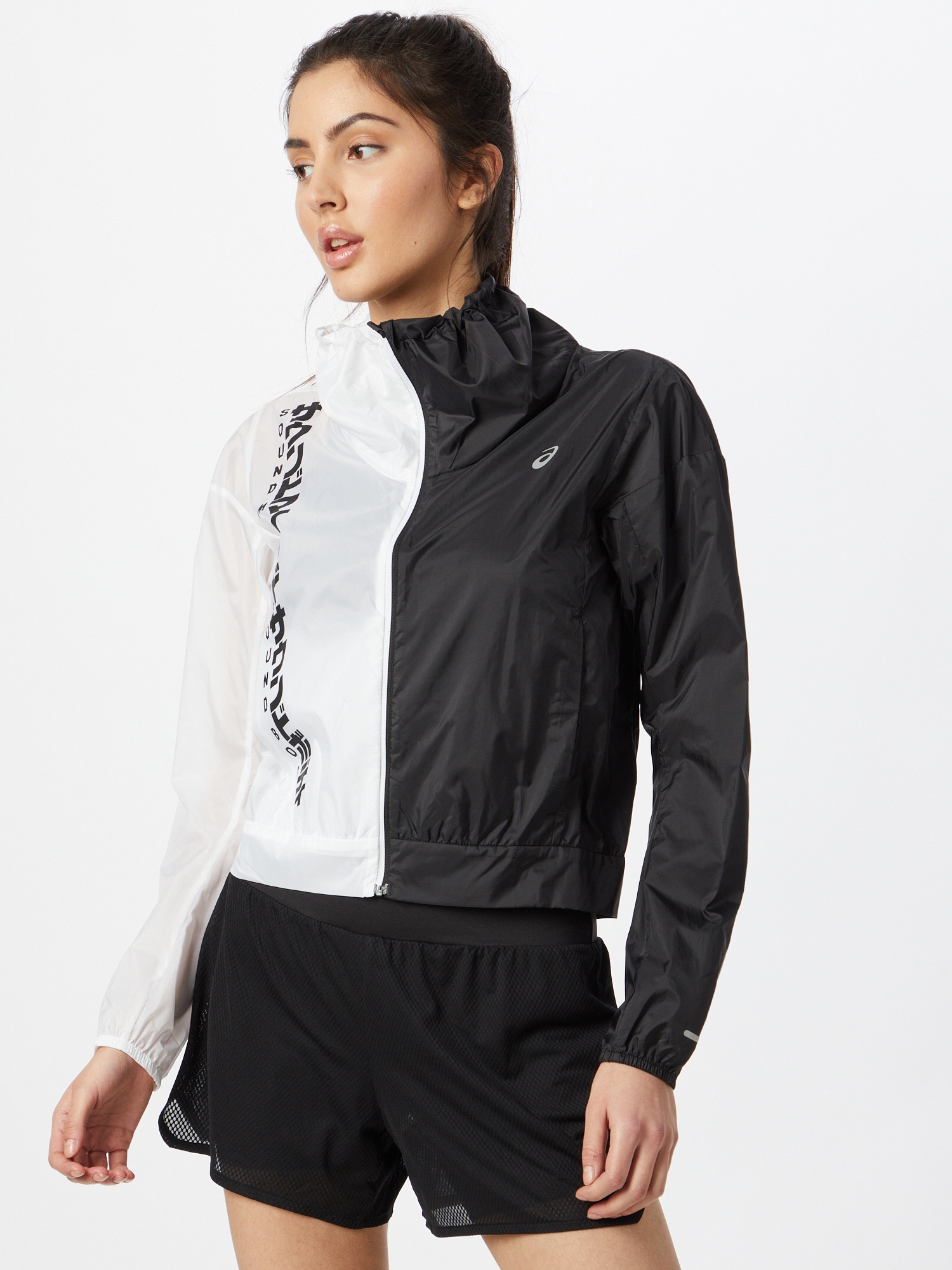 ASICS Sports jacket 'SMSB Run'  black / white