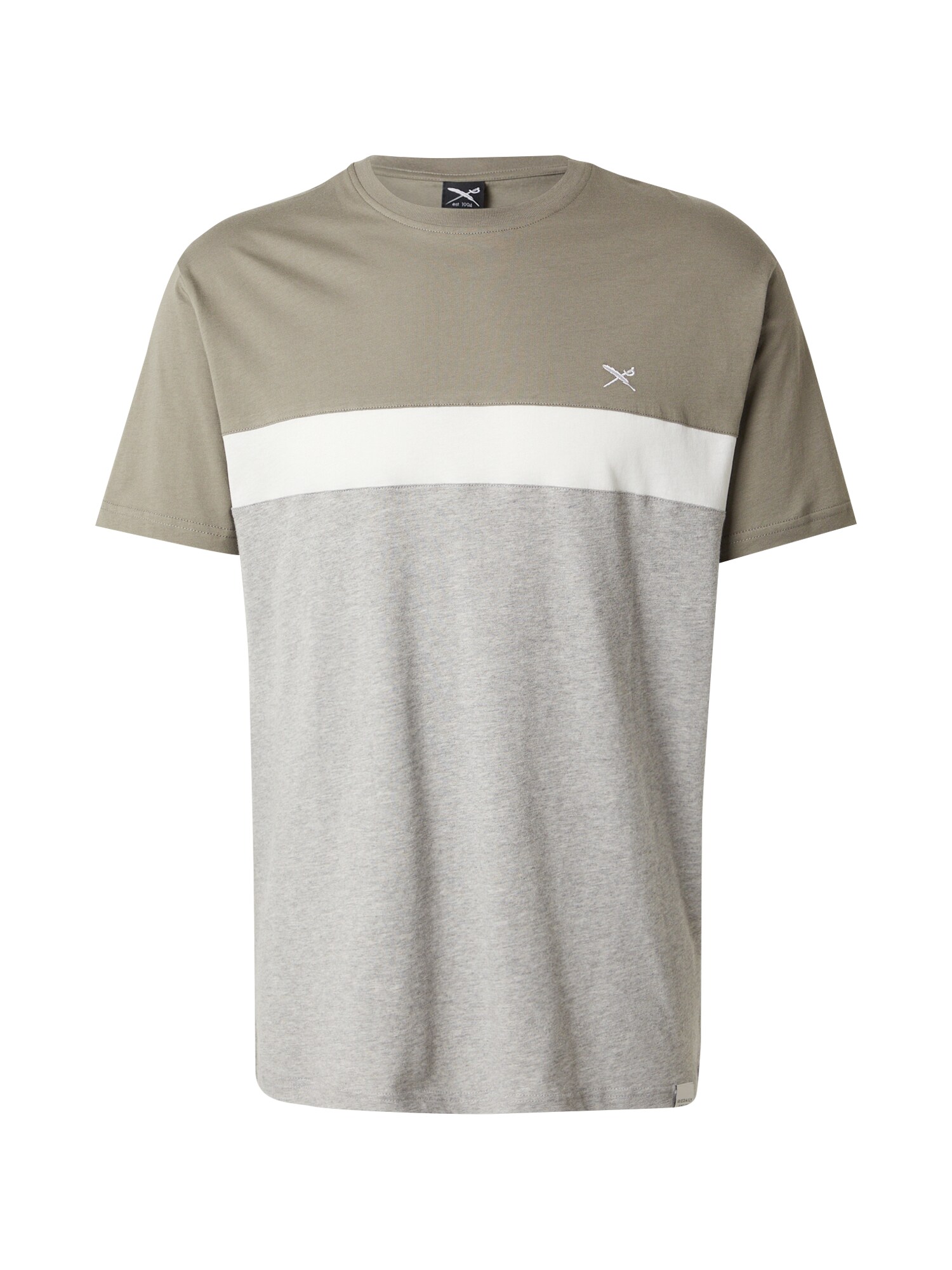Iriedaily Tricou Court  gri deschis / kaki / alb