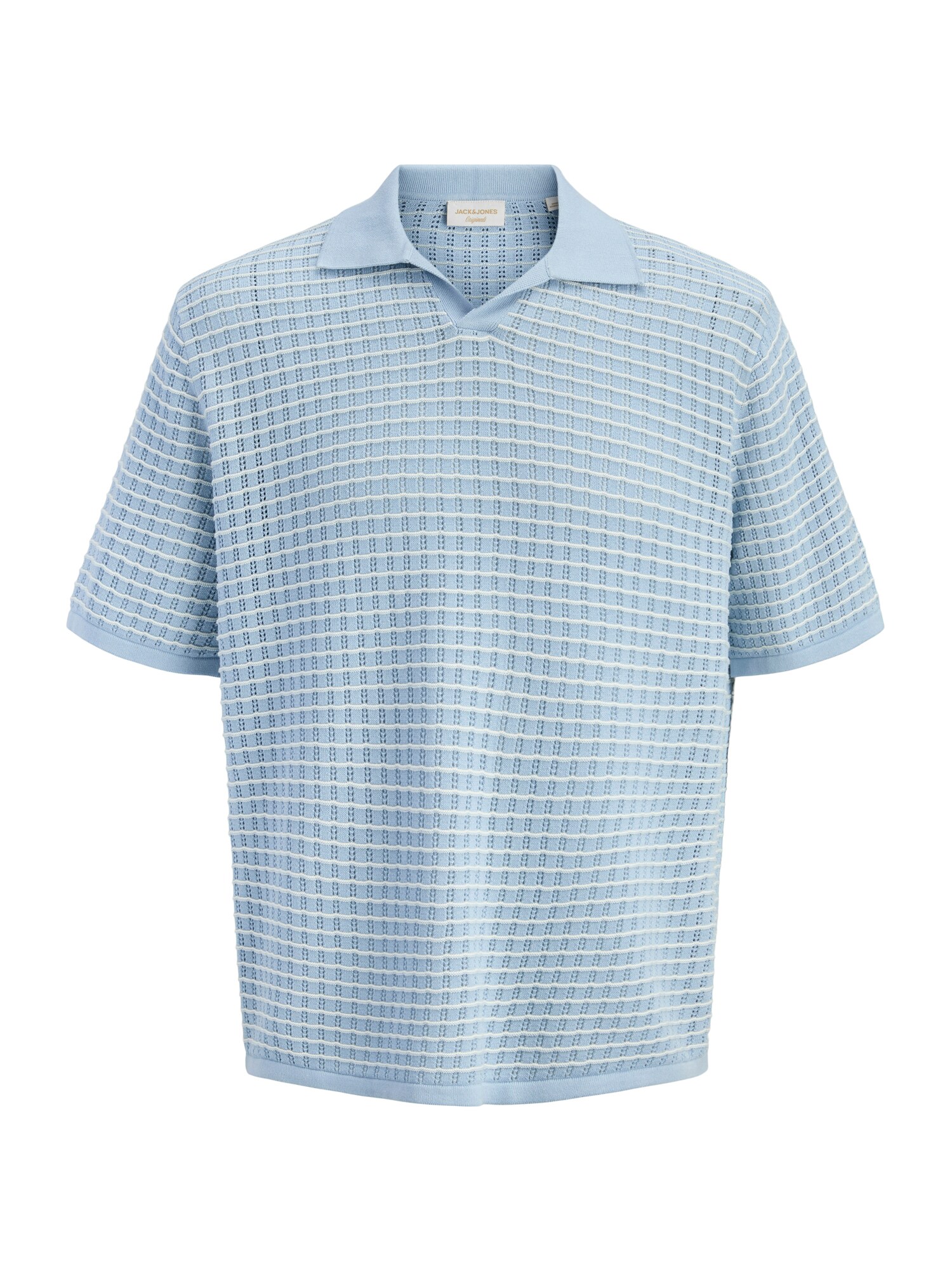 JACK & JONES Pulover JORNANTUCKET  albastru deschis / alb