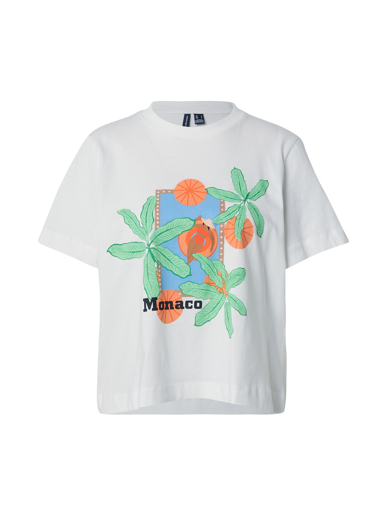 VERO MODA Póló 'VMBETA METTE'  világoskék / citromzöld / narancs / fehér akciós termékkép 1