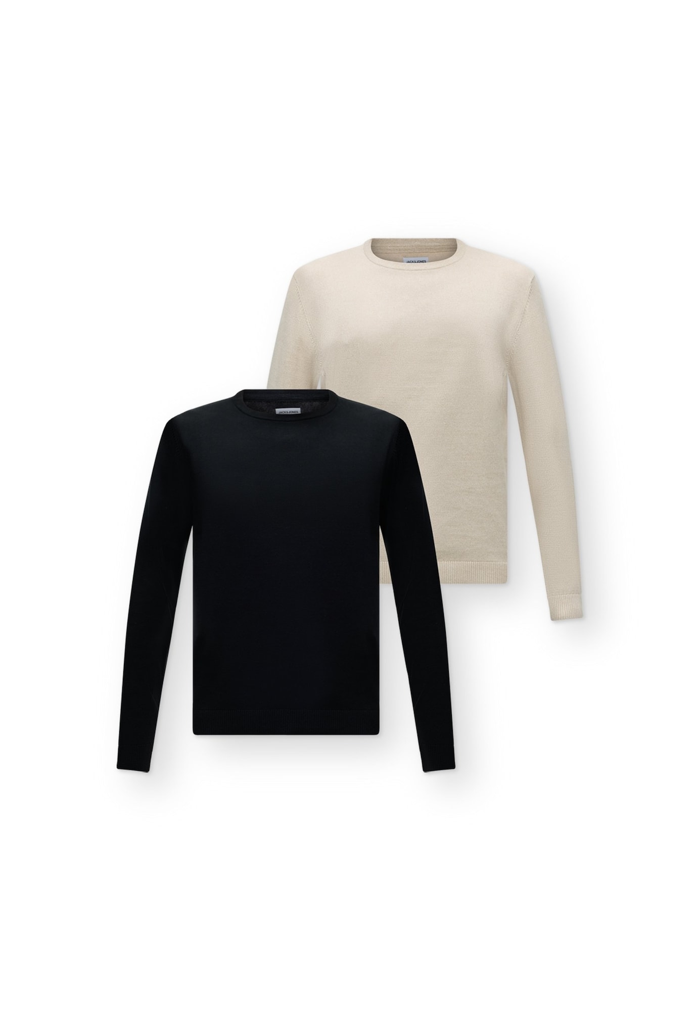 JACK & JONES Jersey 'JJEBASIC' crema / negro