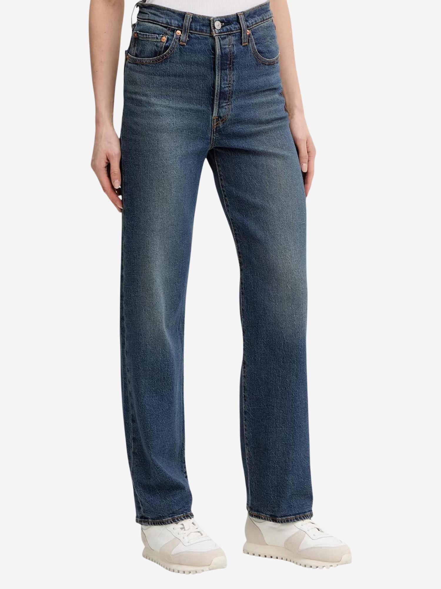 LEVIS ® Jeans Ribcage Straight Ankle albastru închis
