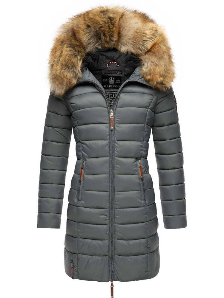 MARIKOO Mantel 'Rose' Damen Größe 6XL silbergrau Wintermantel