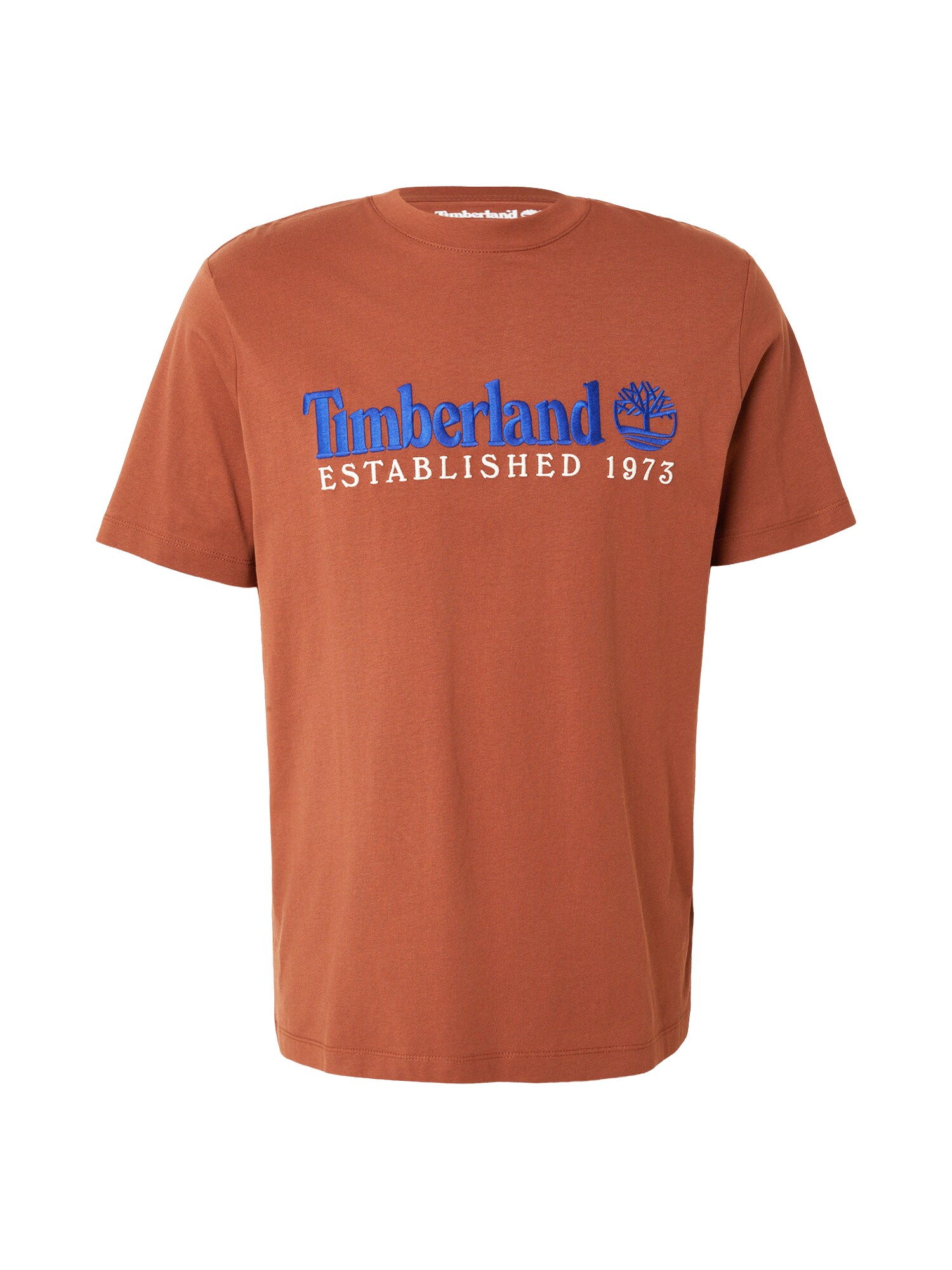 TIMBERLAND Tricou ESTABLISHED 1973 bleumarin / maro ruginiu / alb
