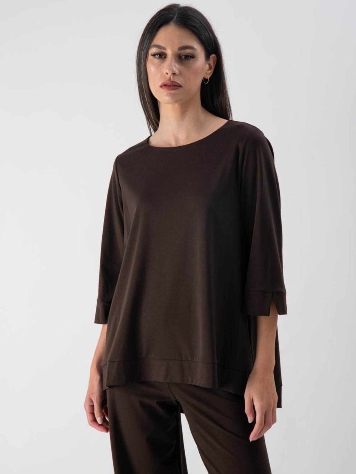 MND Blusa 'Soft Touch Edged'  marrón castaño