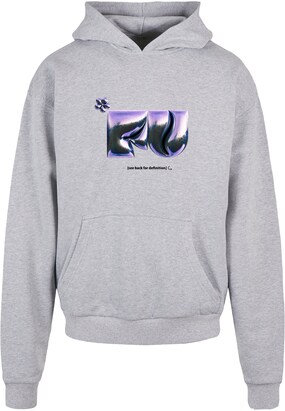 MT Upscale Sweatshirt ‘FU’ Grijs gemêleerd / Petrol / Lila / Zwart