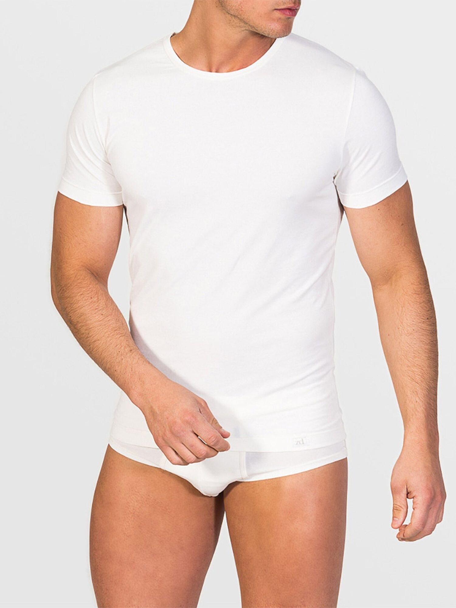 zd ZERO DEFECTS Camiseta térmica 'Crew-Neck Soy fiber' blanco natural
