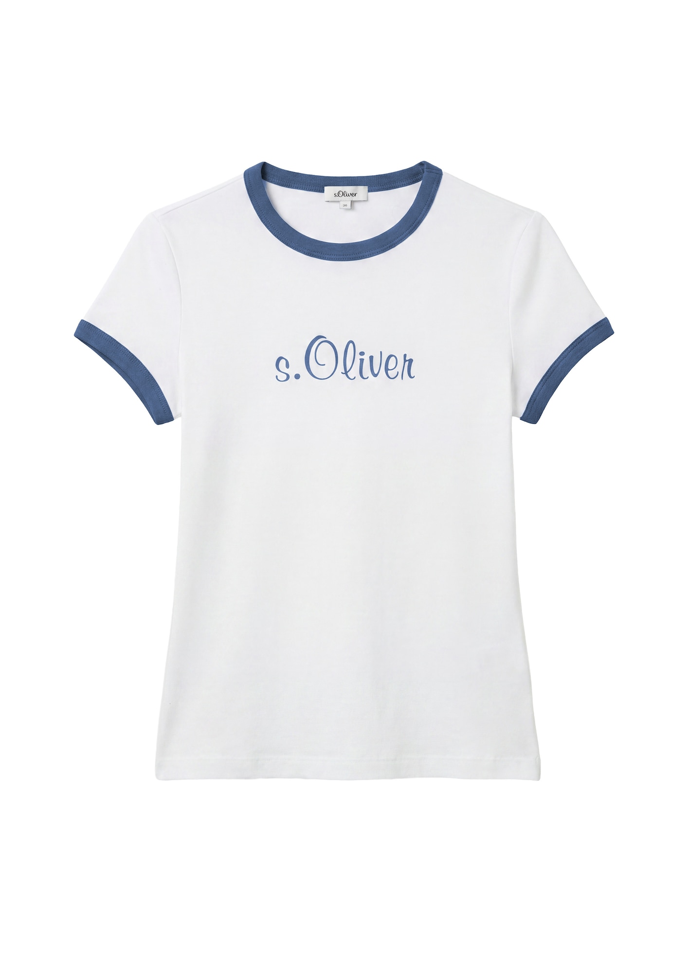 s.Oliver Tricou Vintage albastru regal / alb