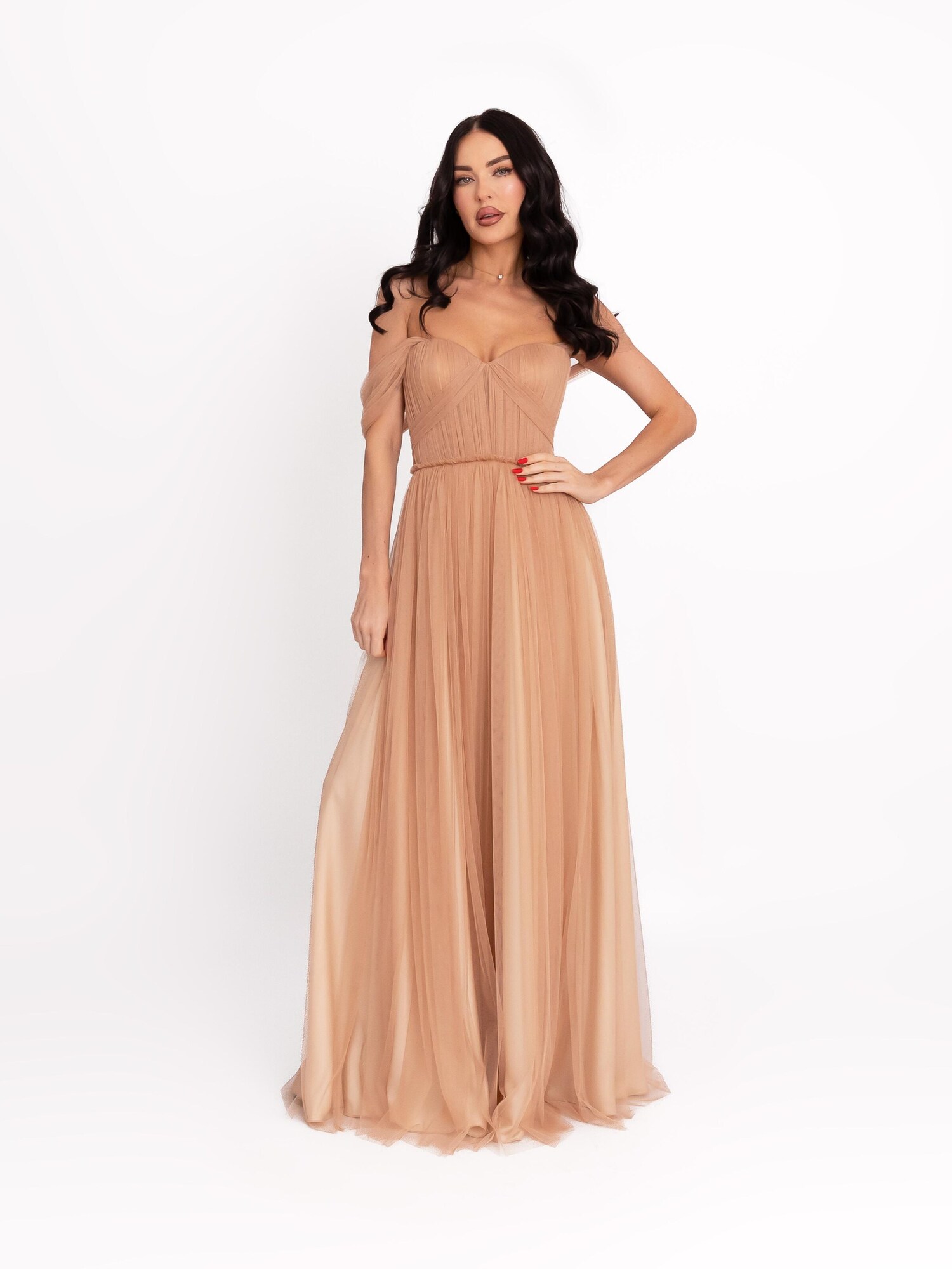 acob a porter Vestido de noche  beige