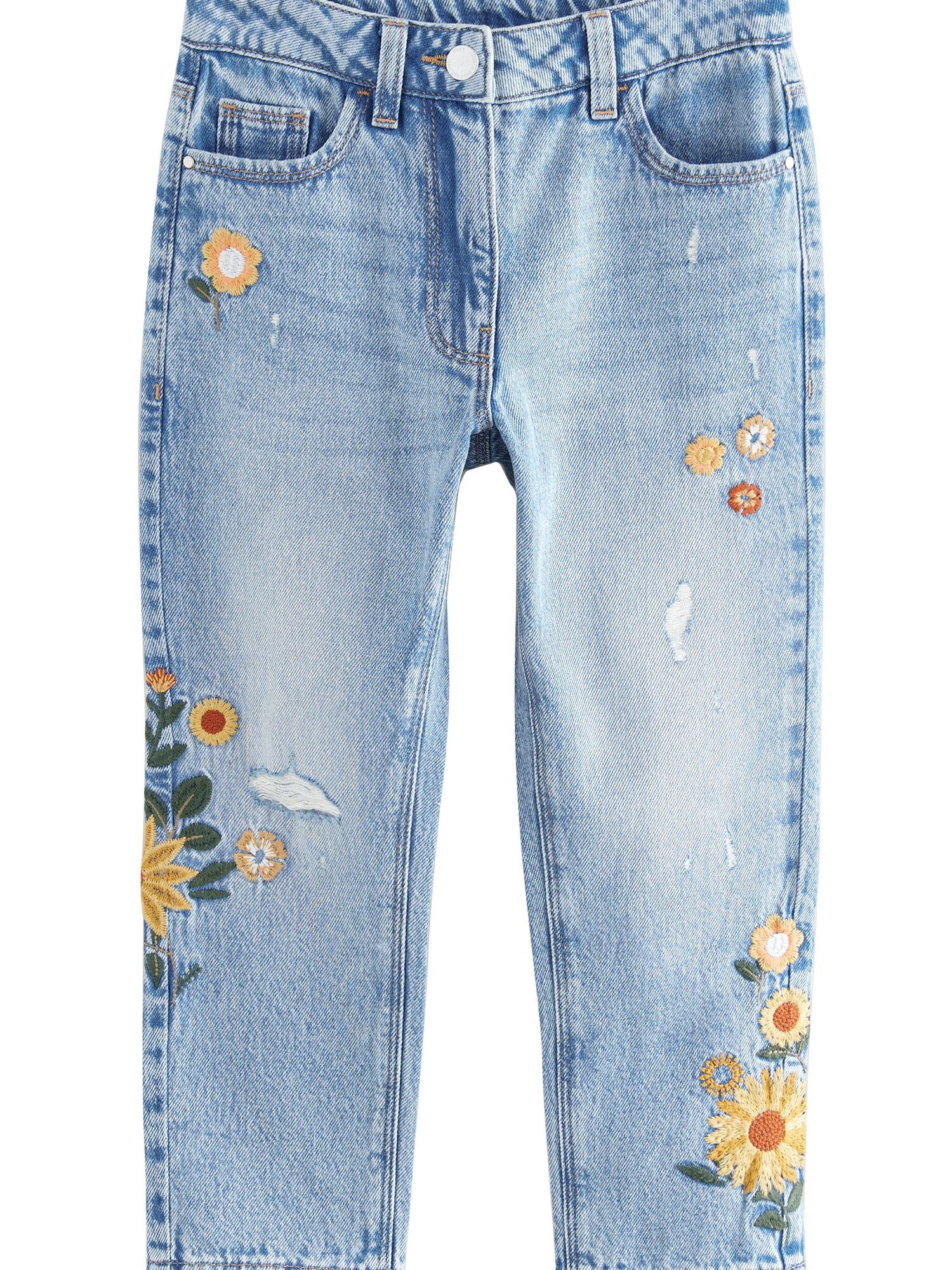 Next Jeans  albastru deschis / maro / galben / verde / alb