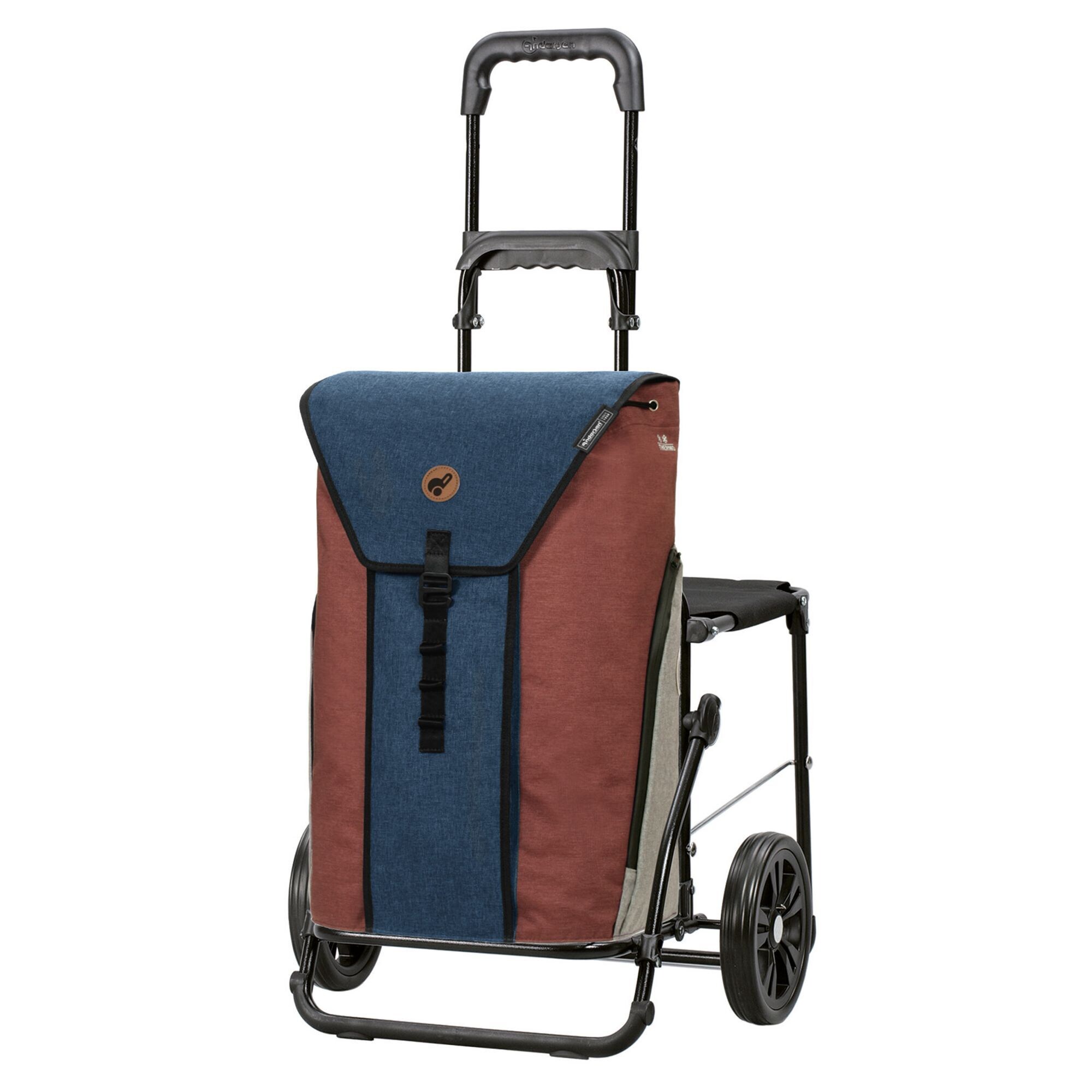Andersen Shopper Trolley 'Oli.P 2.0' Donkerblauw / Bruin