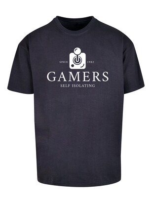 F4NT4STIC Shirt ‘Gamers Self Isolating Retro Gaming SEVENSQUARED’ Nachtblauw / Wit