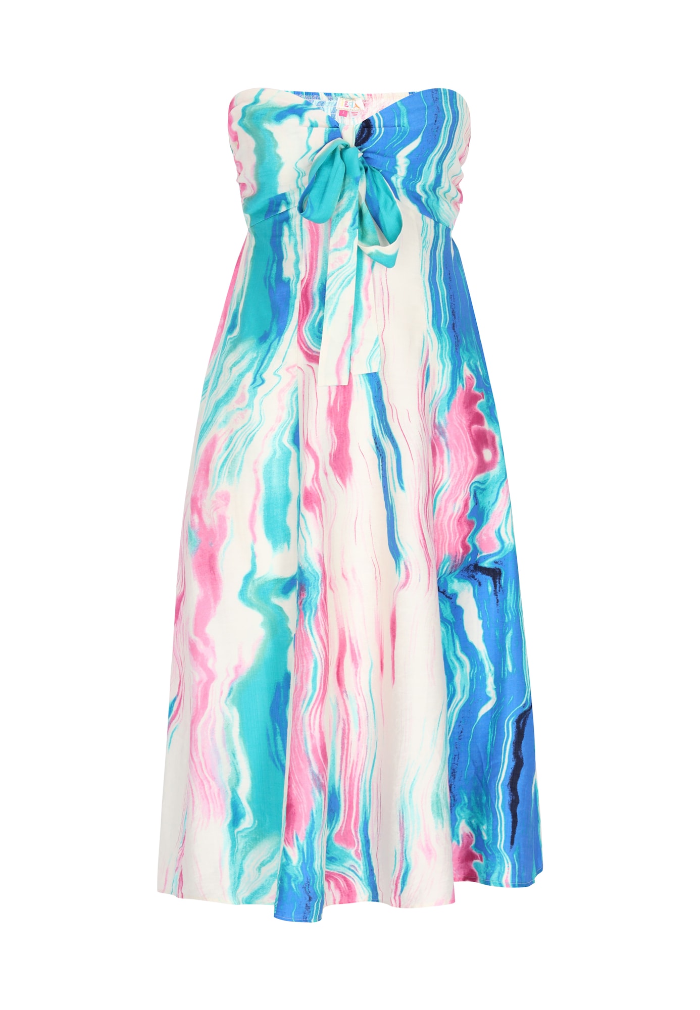 IZIA Vestido de verano 'Festival' azul oscuro / aqua / rosa / blanco