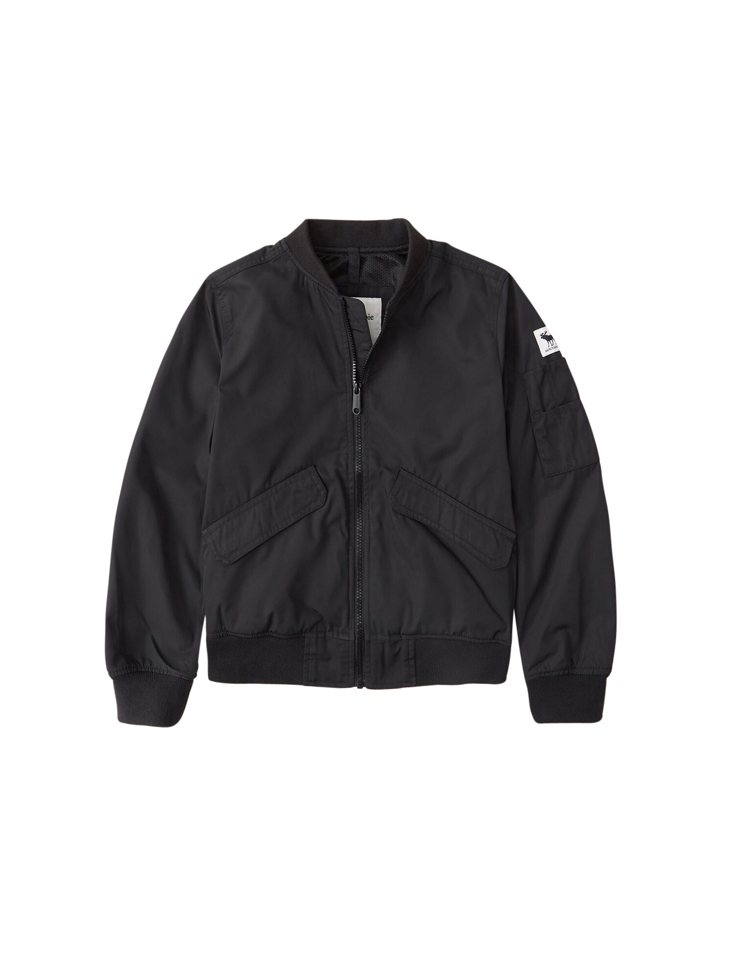 Abercrombie & Fitch Demisezoninė striukė  juoda / balta