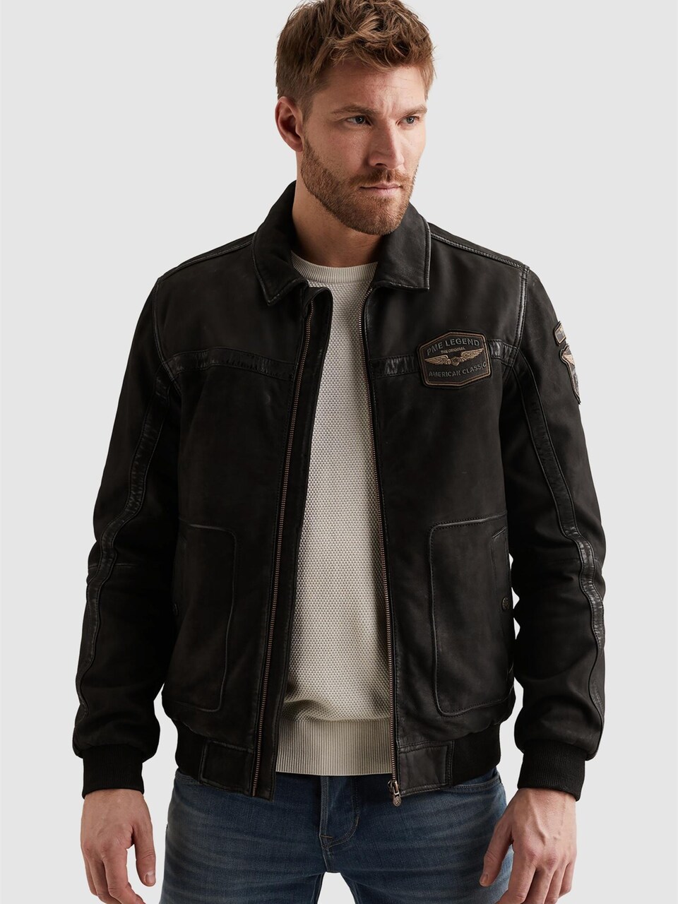 Övergångsjacka 'Summer Hudson leather jacket'
