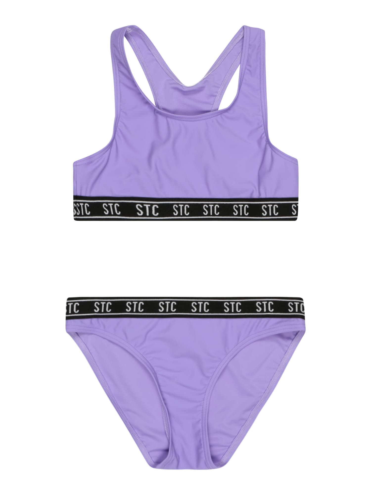 STACCATO Bikinis šviesiai violetinė / juoda / balta