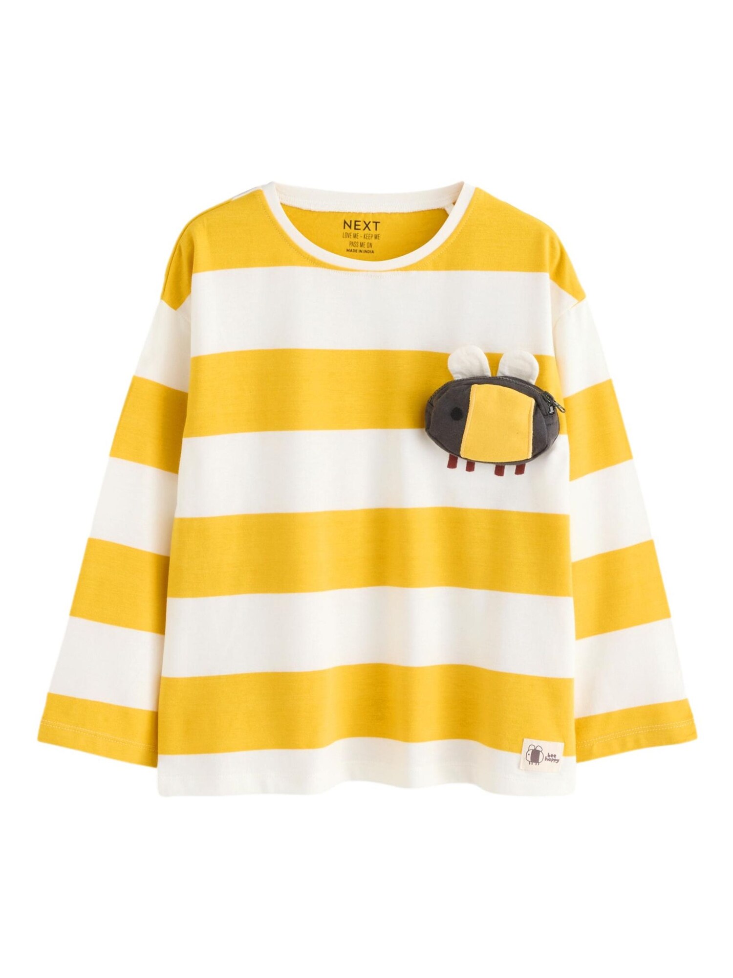 Next Tricou  galben / alb