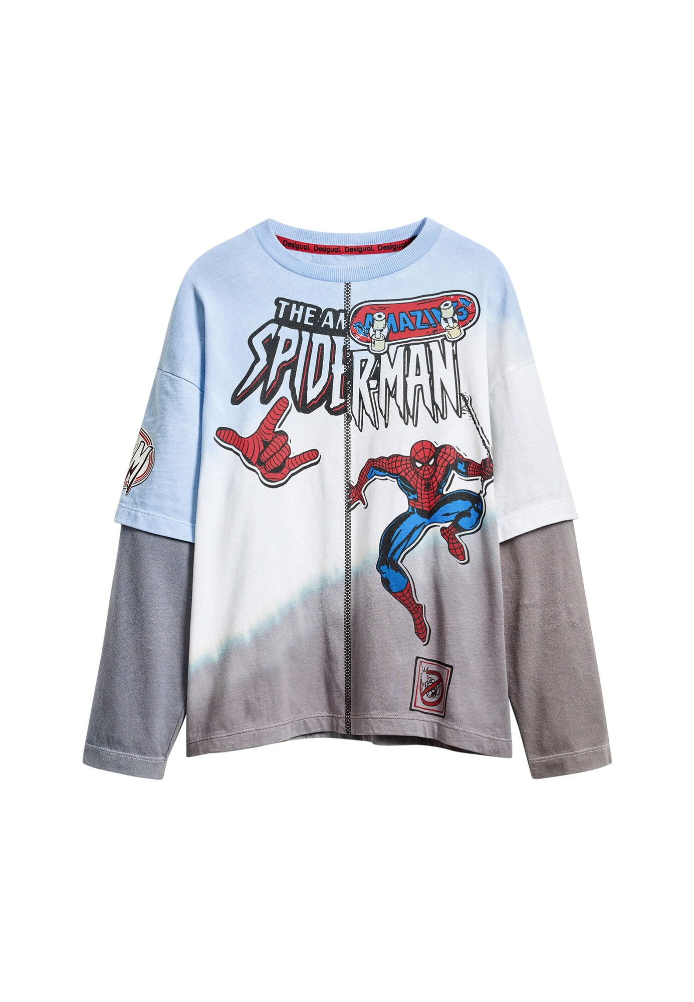 Desigual Tricou Combined Spiderman  albastru deschis / roșu / negru / alb