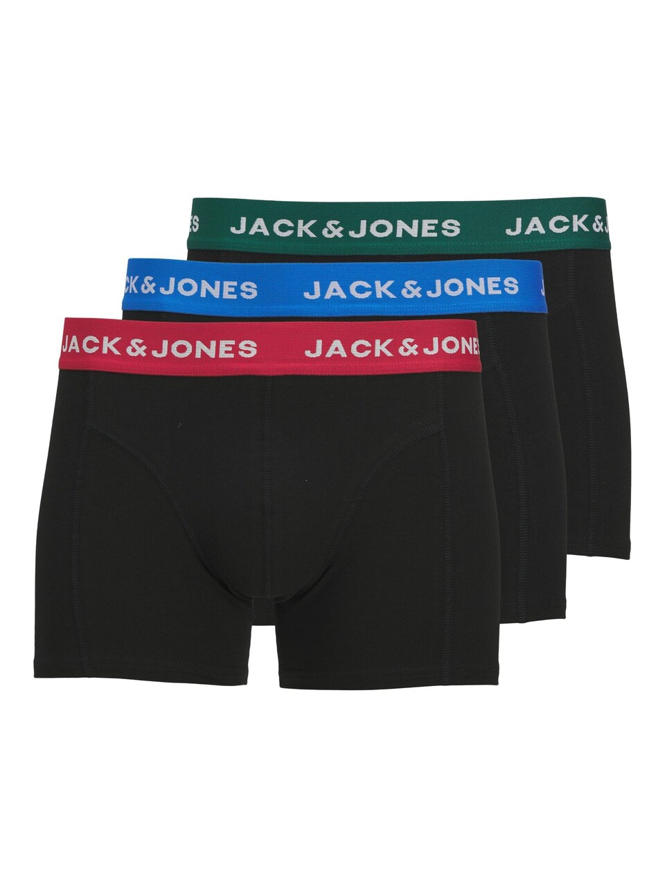 Boxershorts 'JACJOE' blå / mörkgrön / hallon
