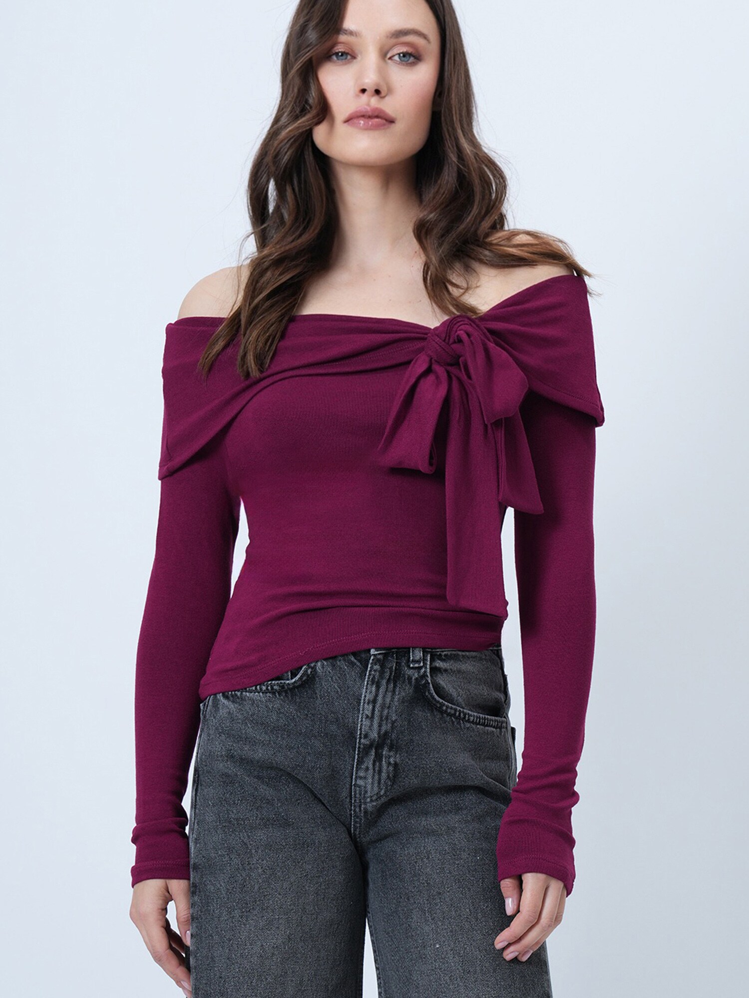 Trend Alaçatı Stili Tricou mov vânătă