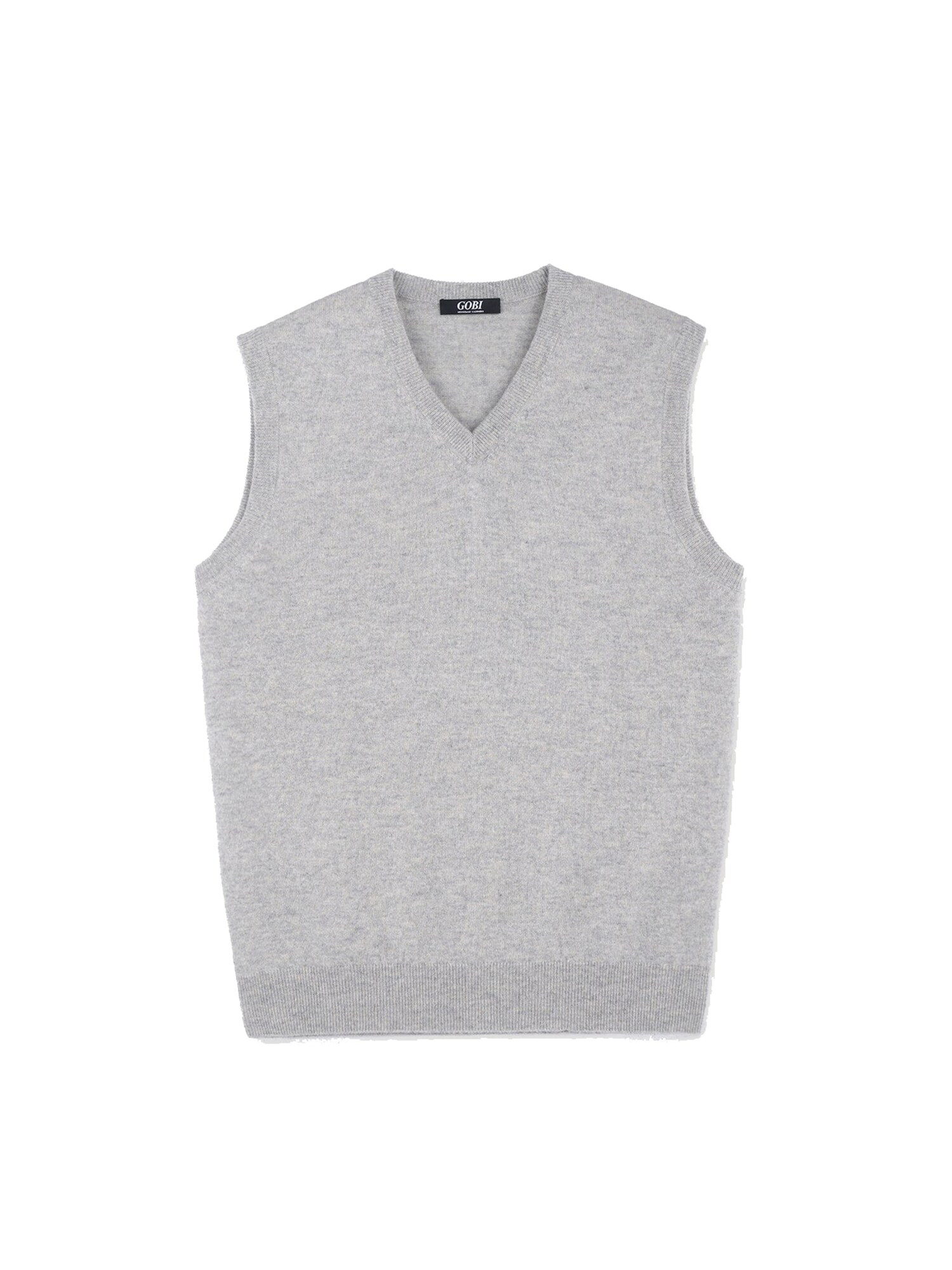 GOBI Cashmere Chaleco 'Men's Essential V-Neck Cashmere Vest' gris humo